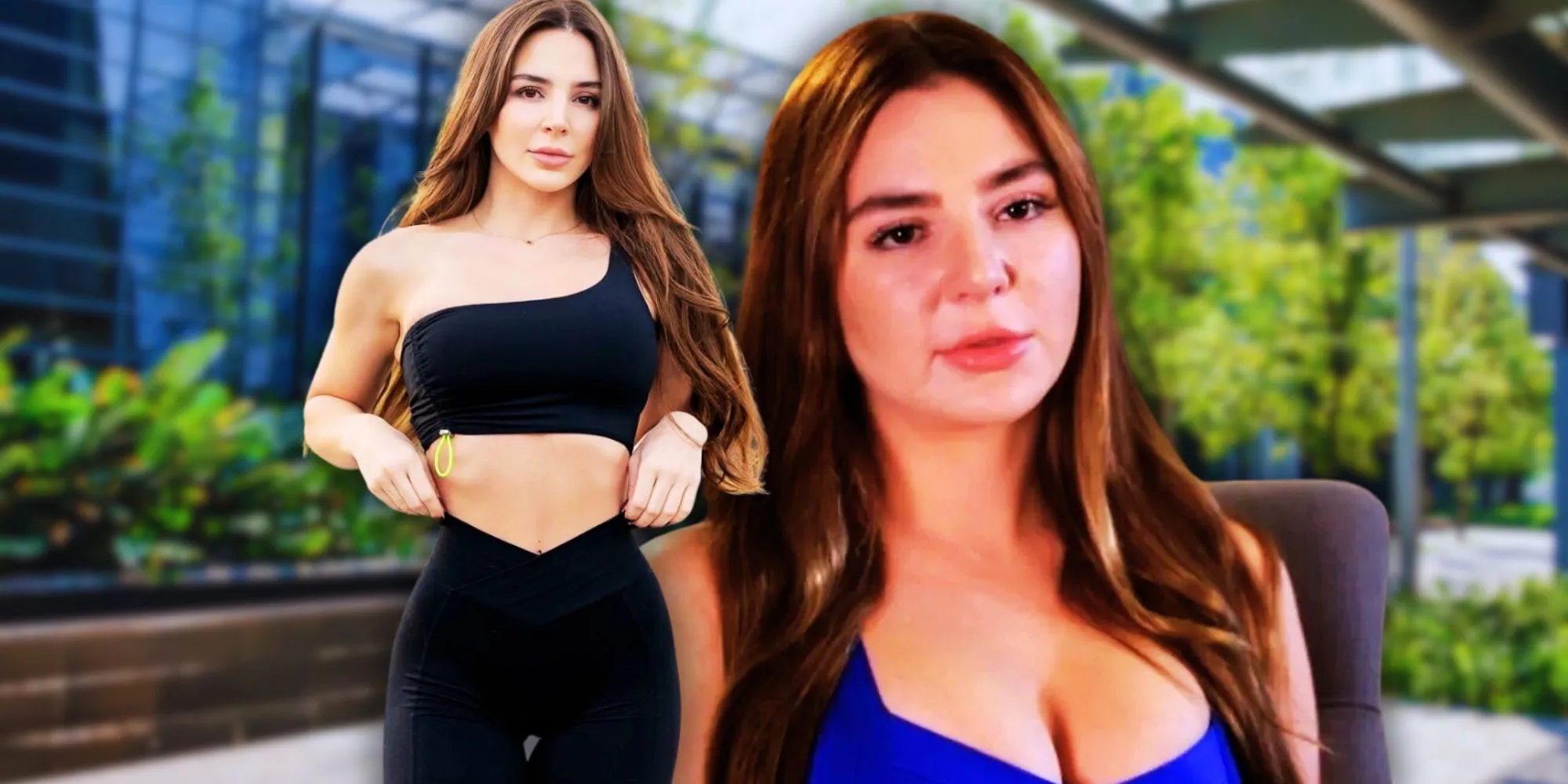 Montage von Anfisa Arkhipchenko vor und nach dem Gewichtsverlust