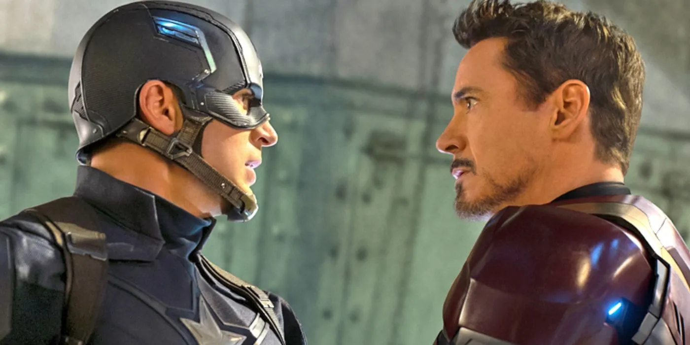 In „Civil War“ tritt Chris Evans‘ Captain America gegen Robert Downey Jr.s Iron Man an.