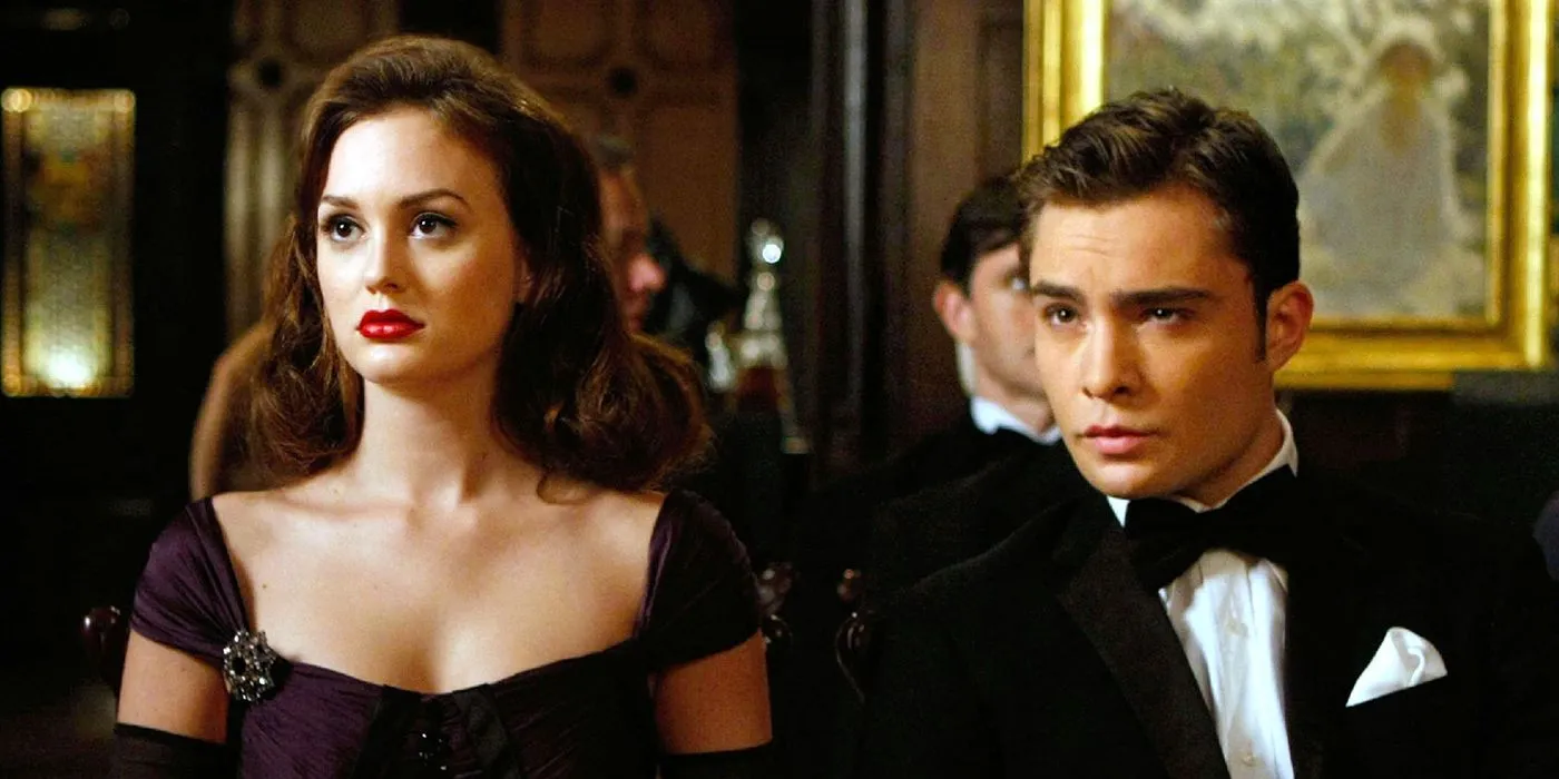 Blair e Chuck in abiti formali in Gossip Girl