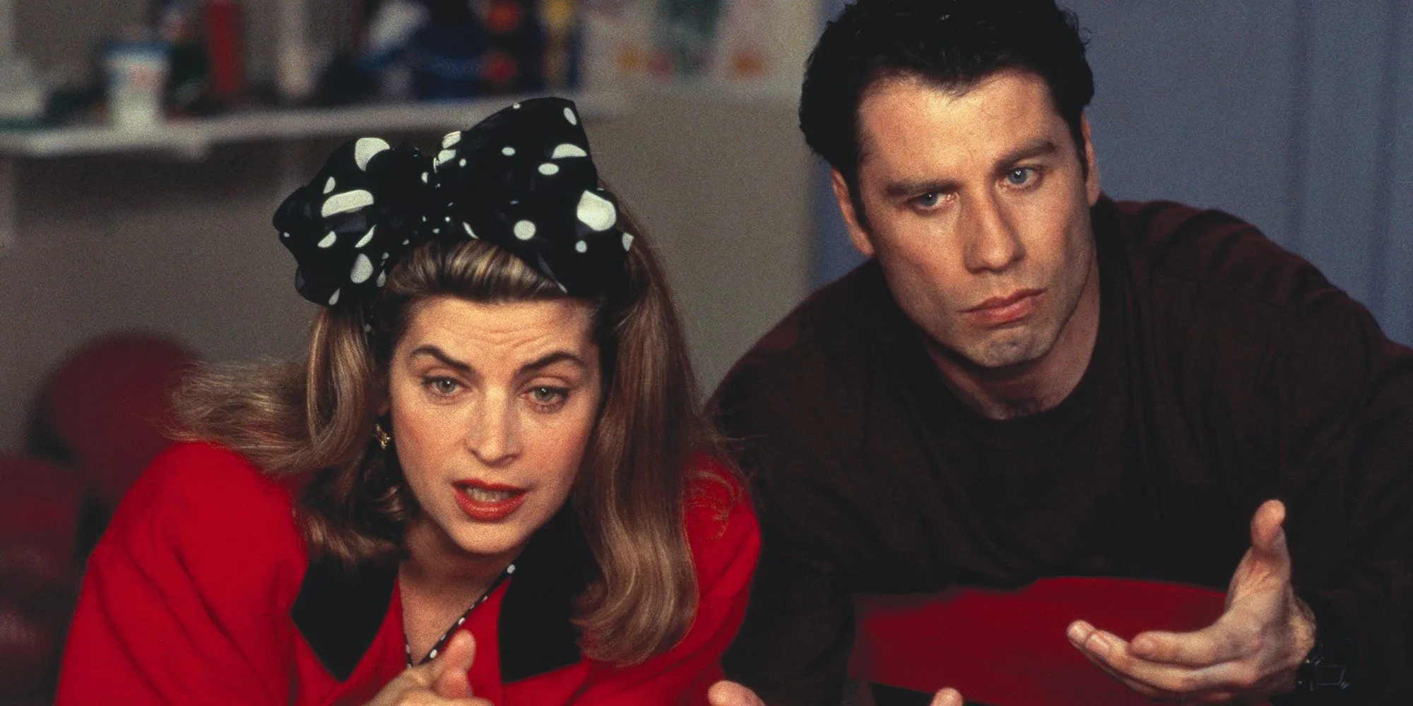 John Travolta e Kirstie Alley em Olha Quem Está Falando Agora