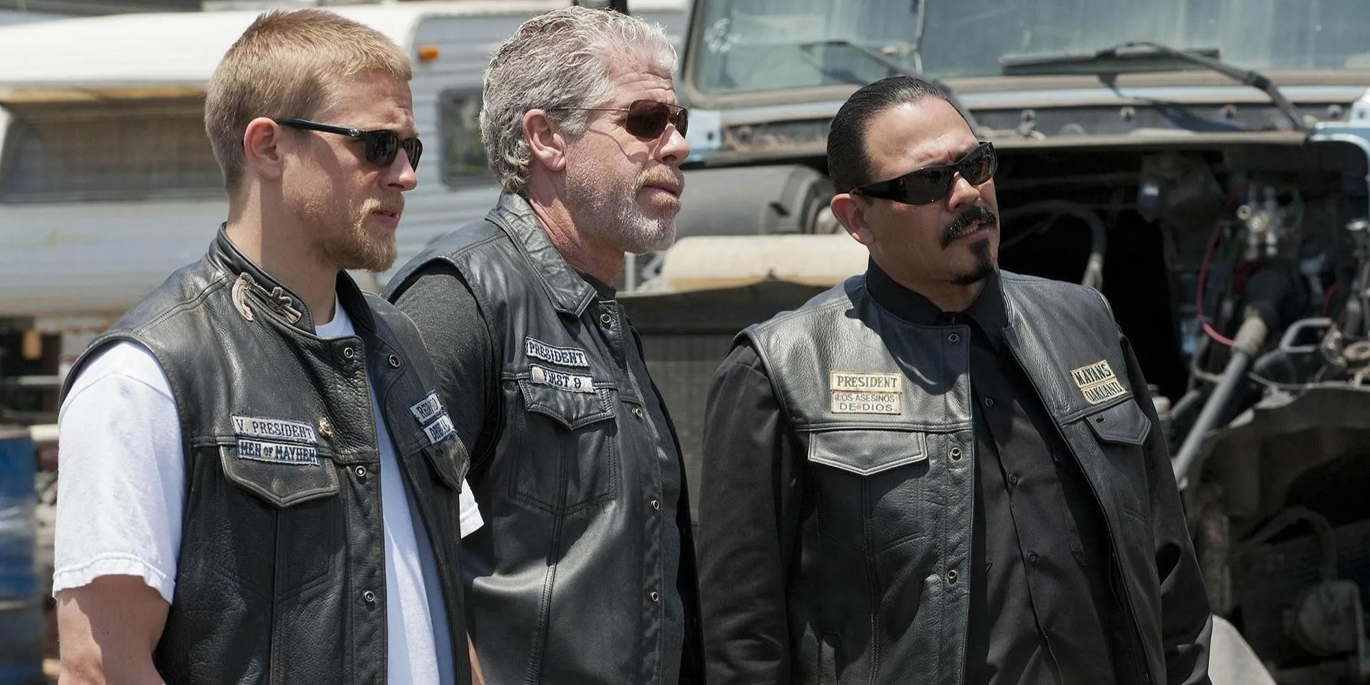 Jax Teller with Marcus Alvarez and Clay Morrow