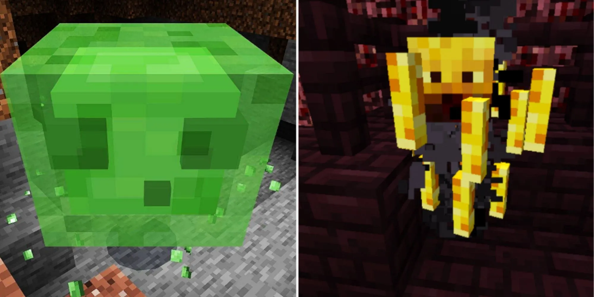 Slime e Blaze di Minecraft