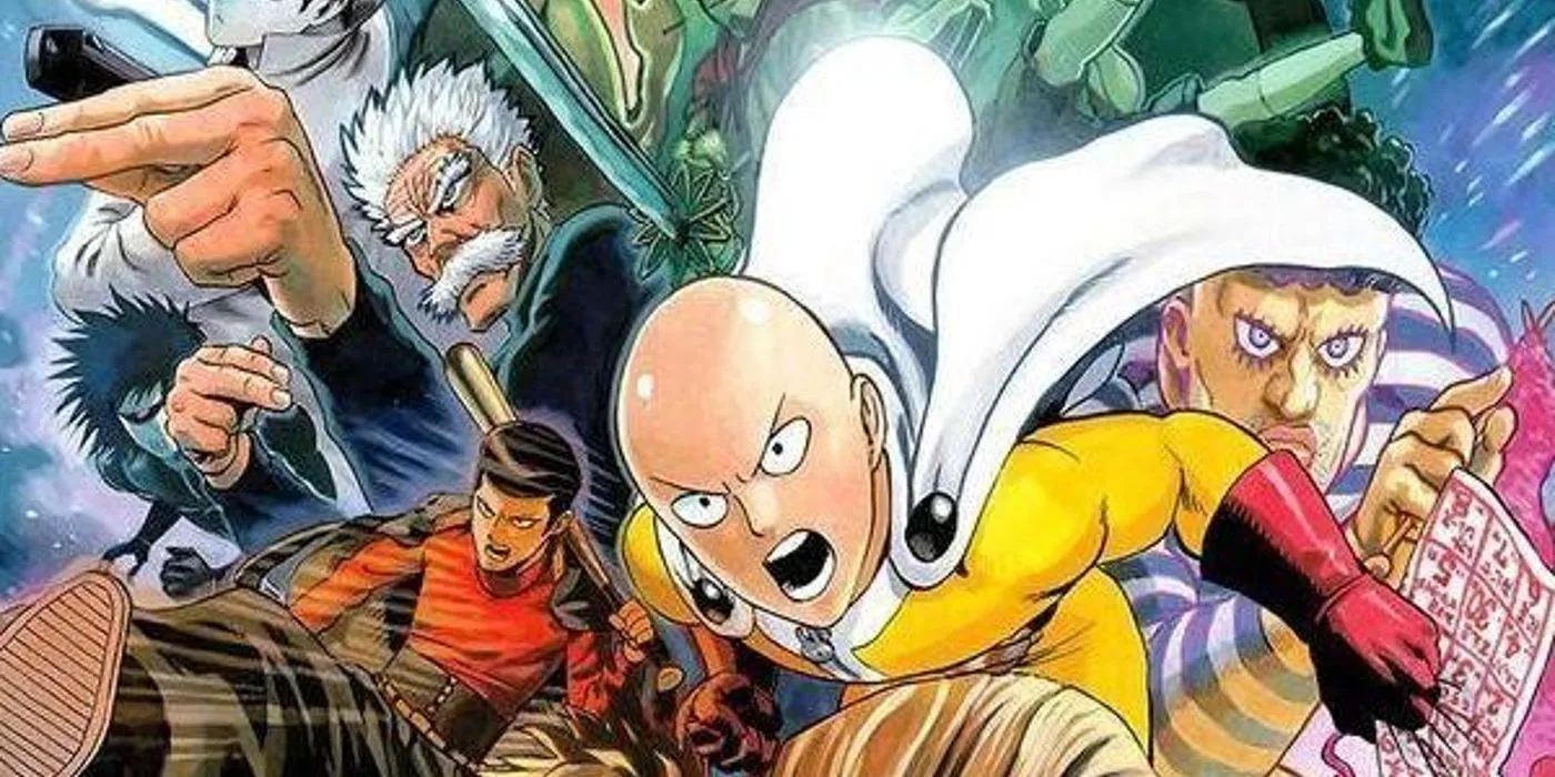 Saitama con Héroes de Clase S