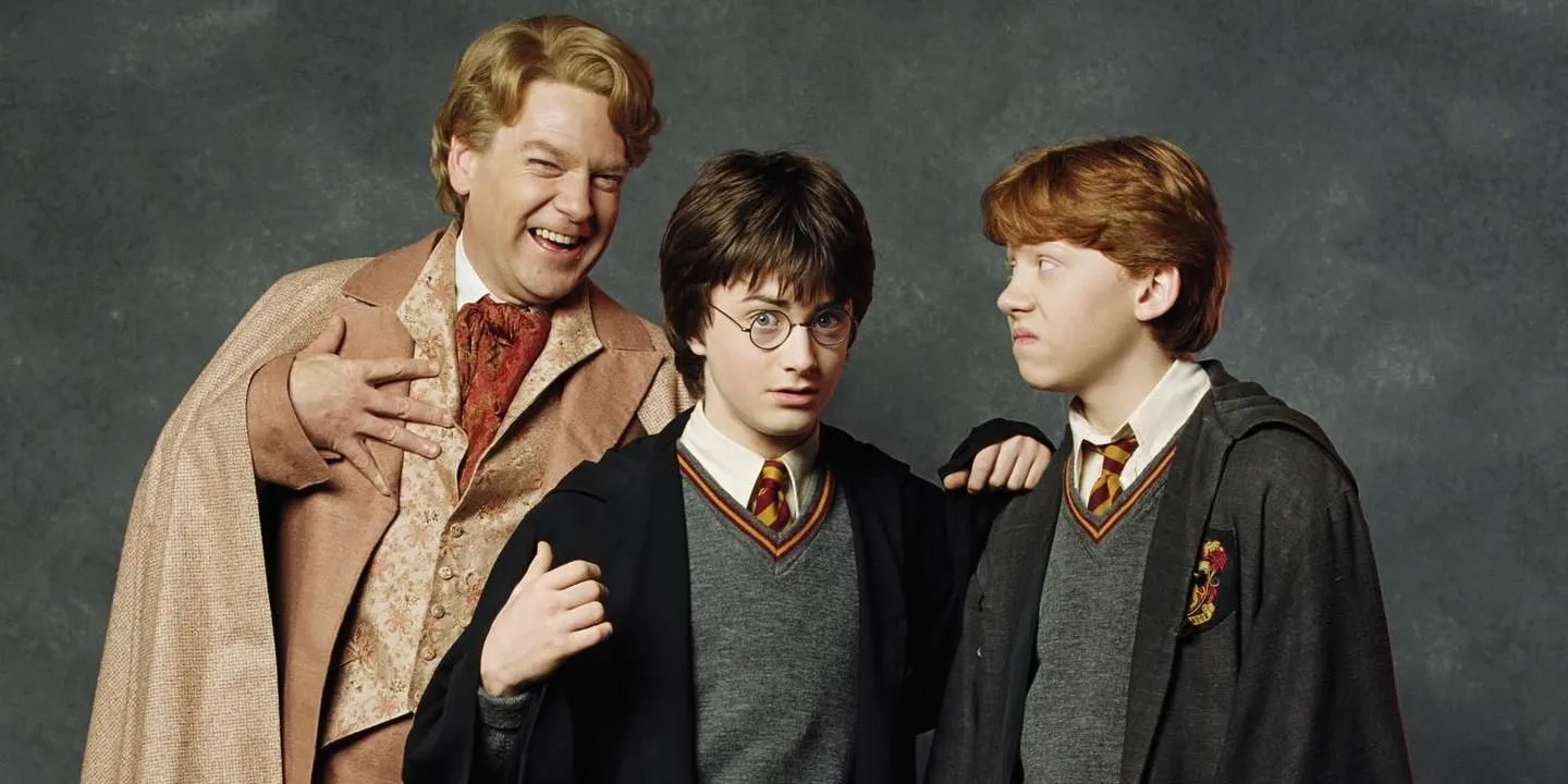 Lockhart with Ron and Harry.