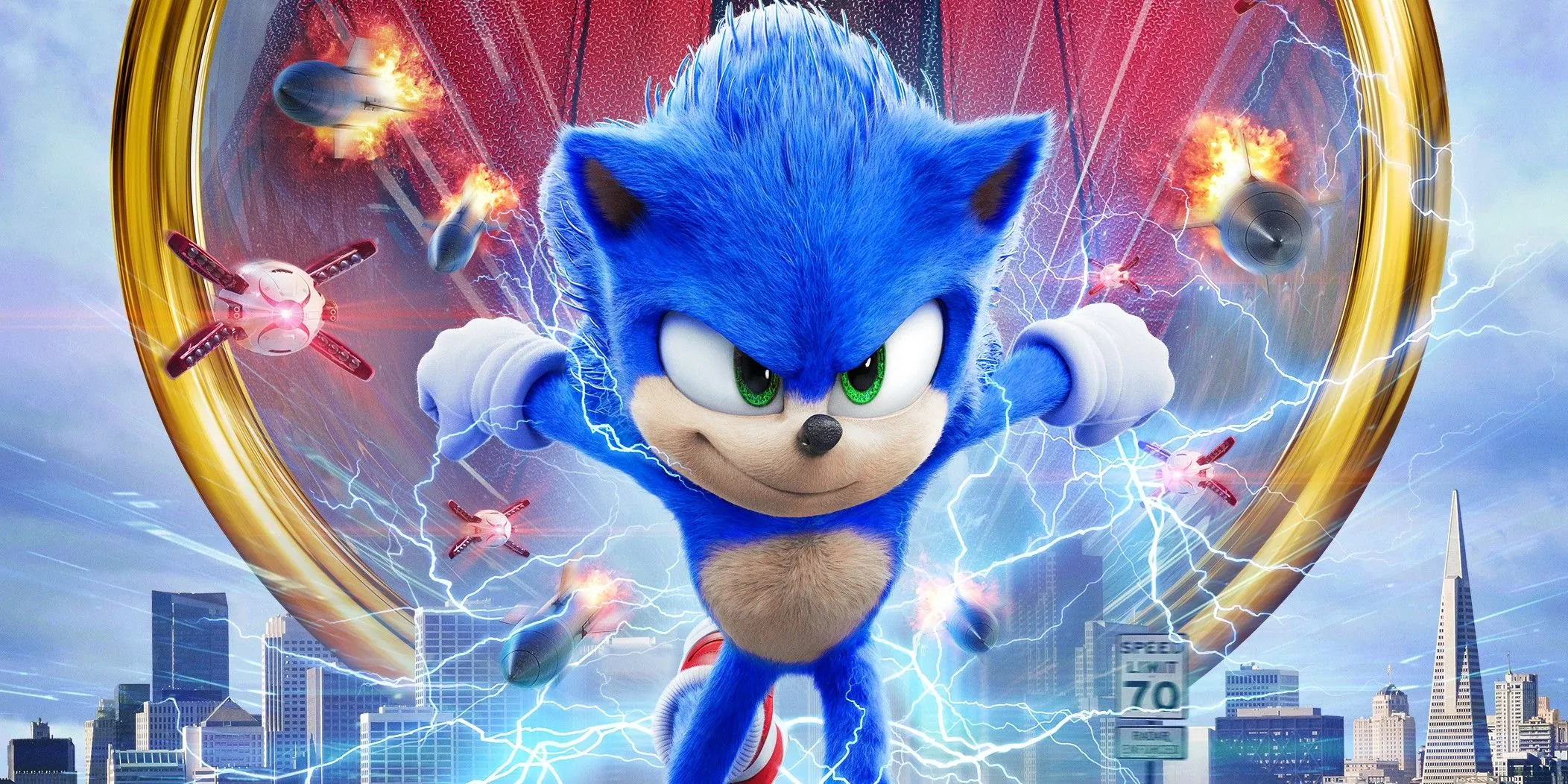 Manifesto riprogettato del film Sonic the Hedgehog