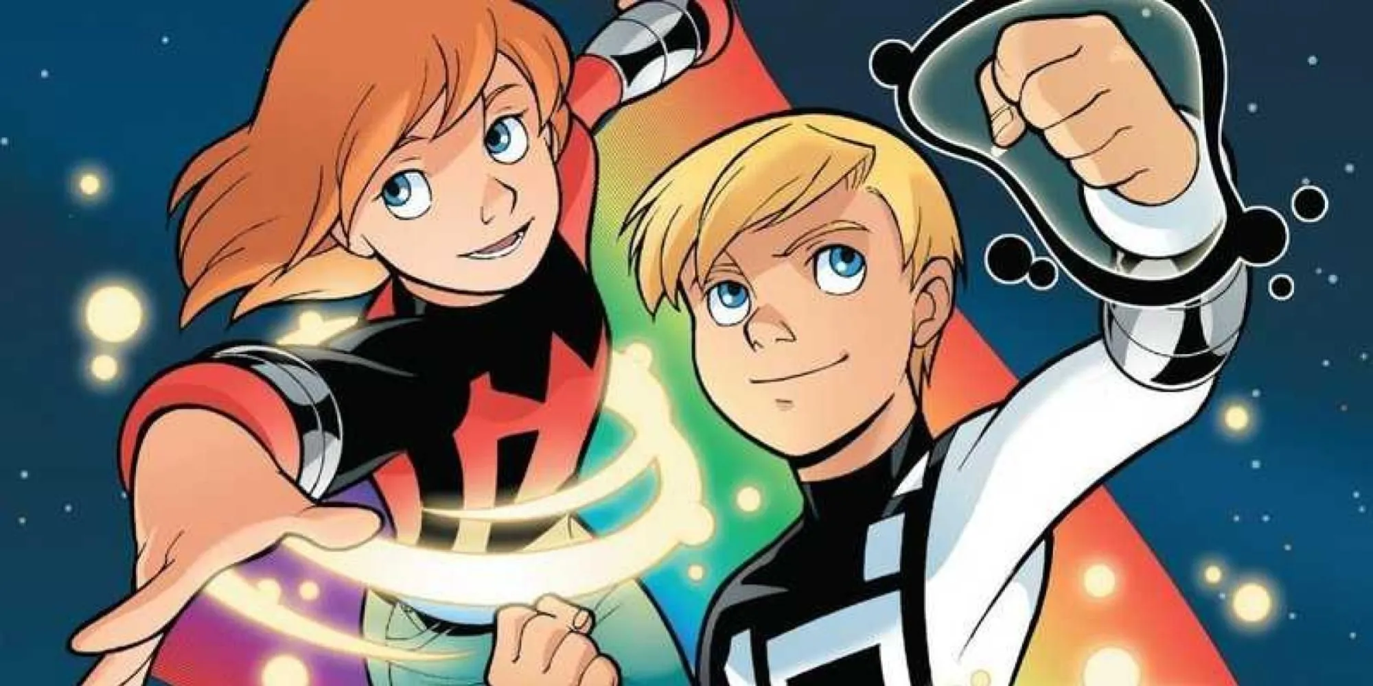 Comic book art: Two of the Power Pack members