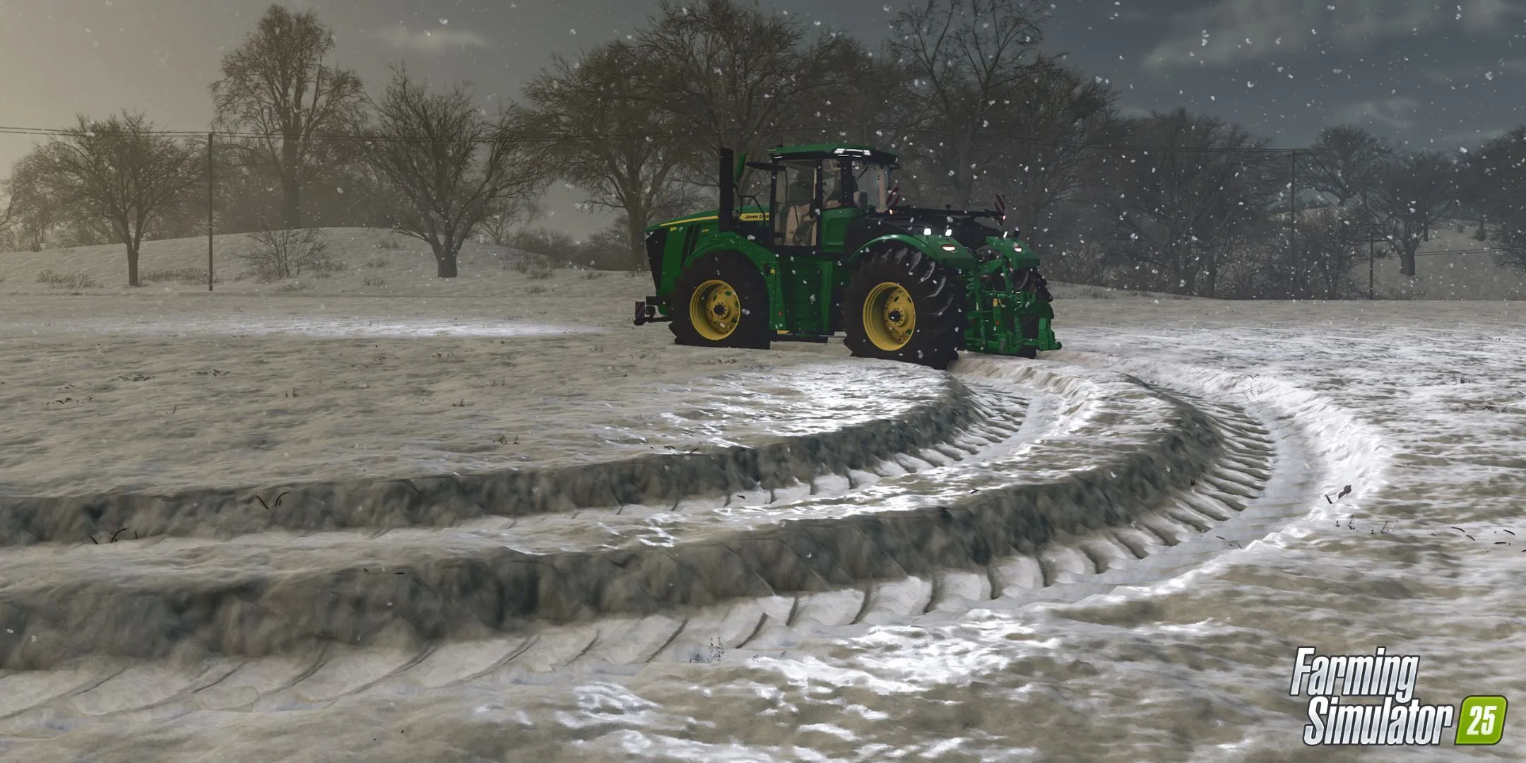 Tracteur dans la neige