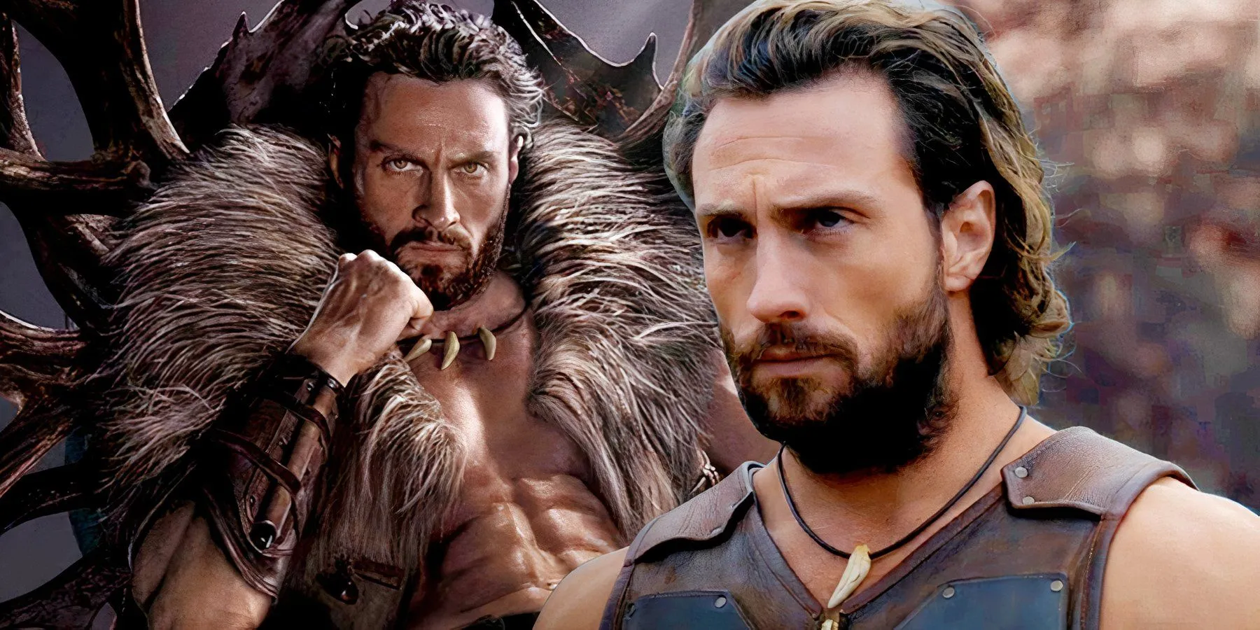 Kraven the Hunter 포스터와 장면의 Aaron Taylor-Johnson