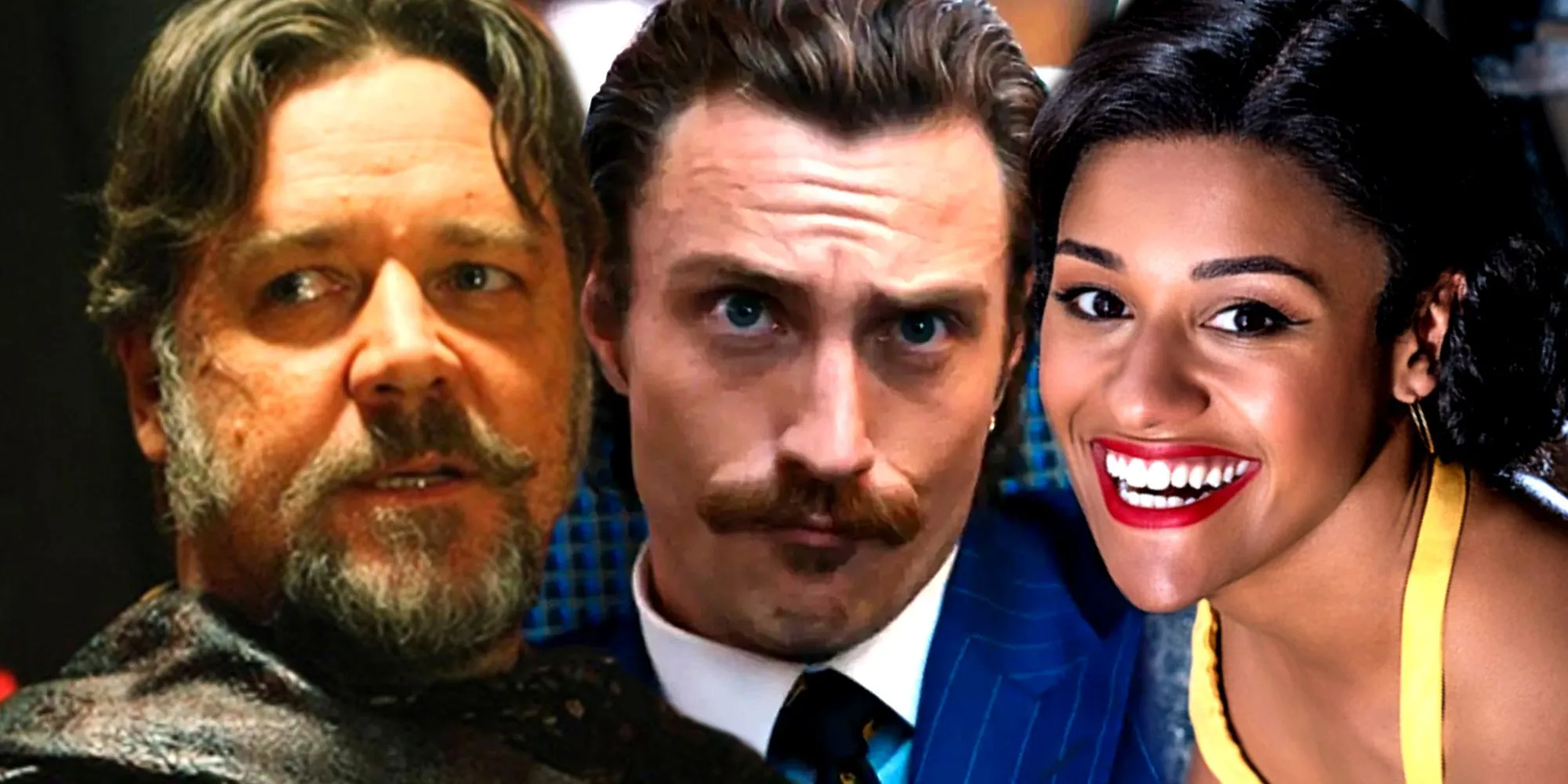 Aaron Taylor-Johnson, Russell Crowe i Ariana DeBose w filmie Kraven Łowca