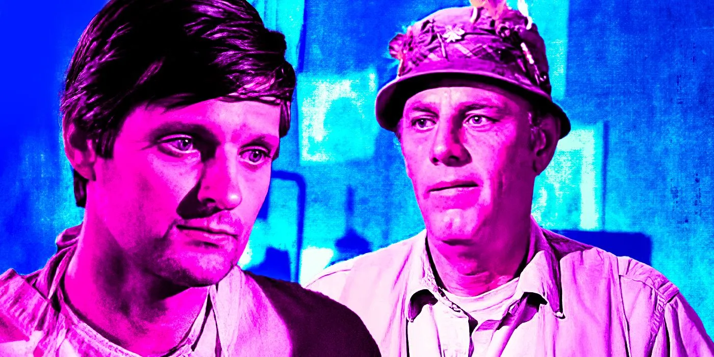 Collage mettant en vedette Hawkeye d'Alan Alda et Blake de McLean Stevenson