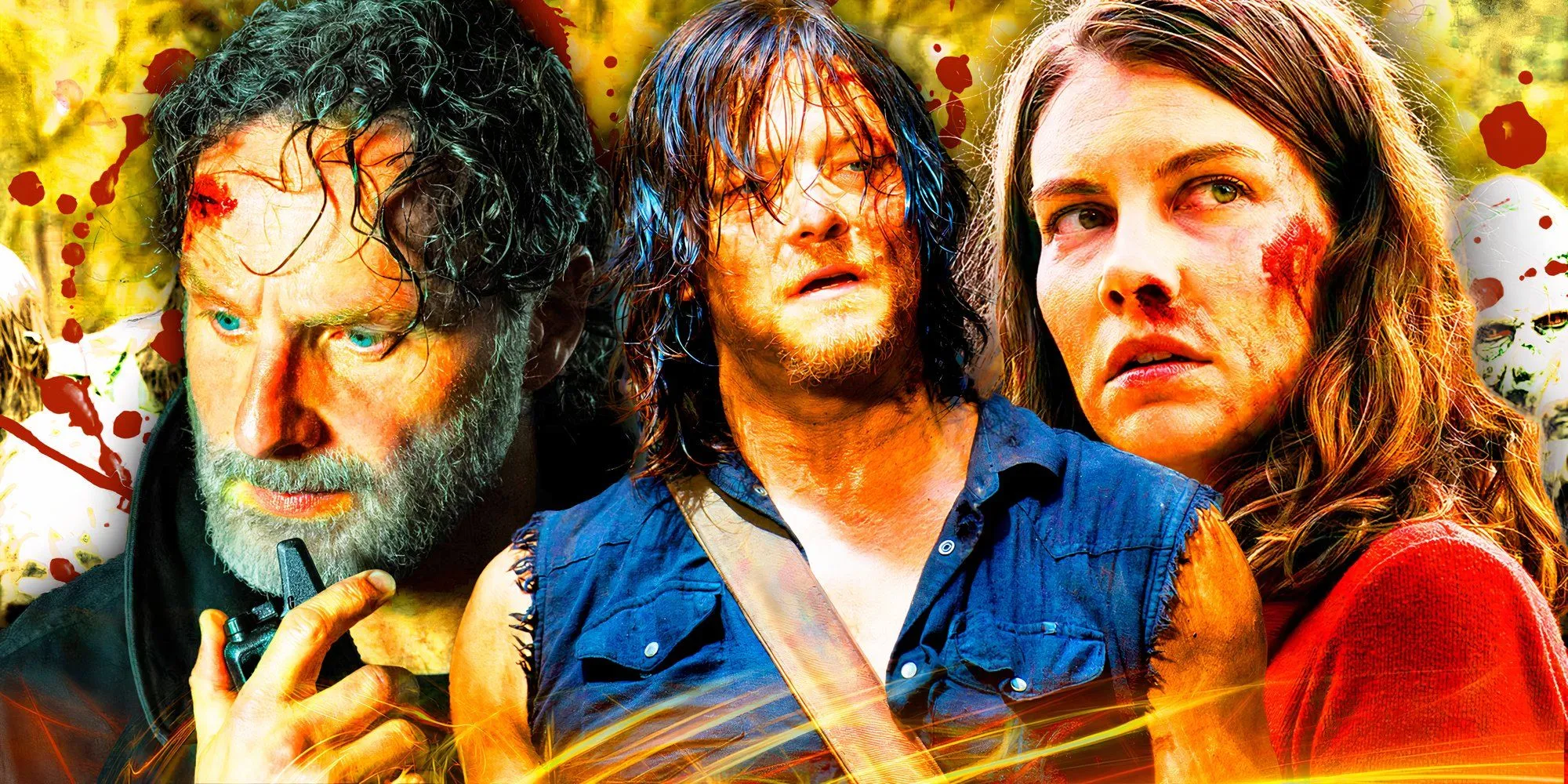 Andrew Lincoln, Norman Reedus e Lauren Cohan in The Walking Dead