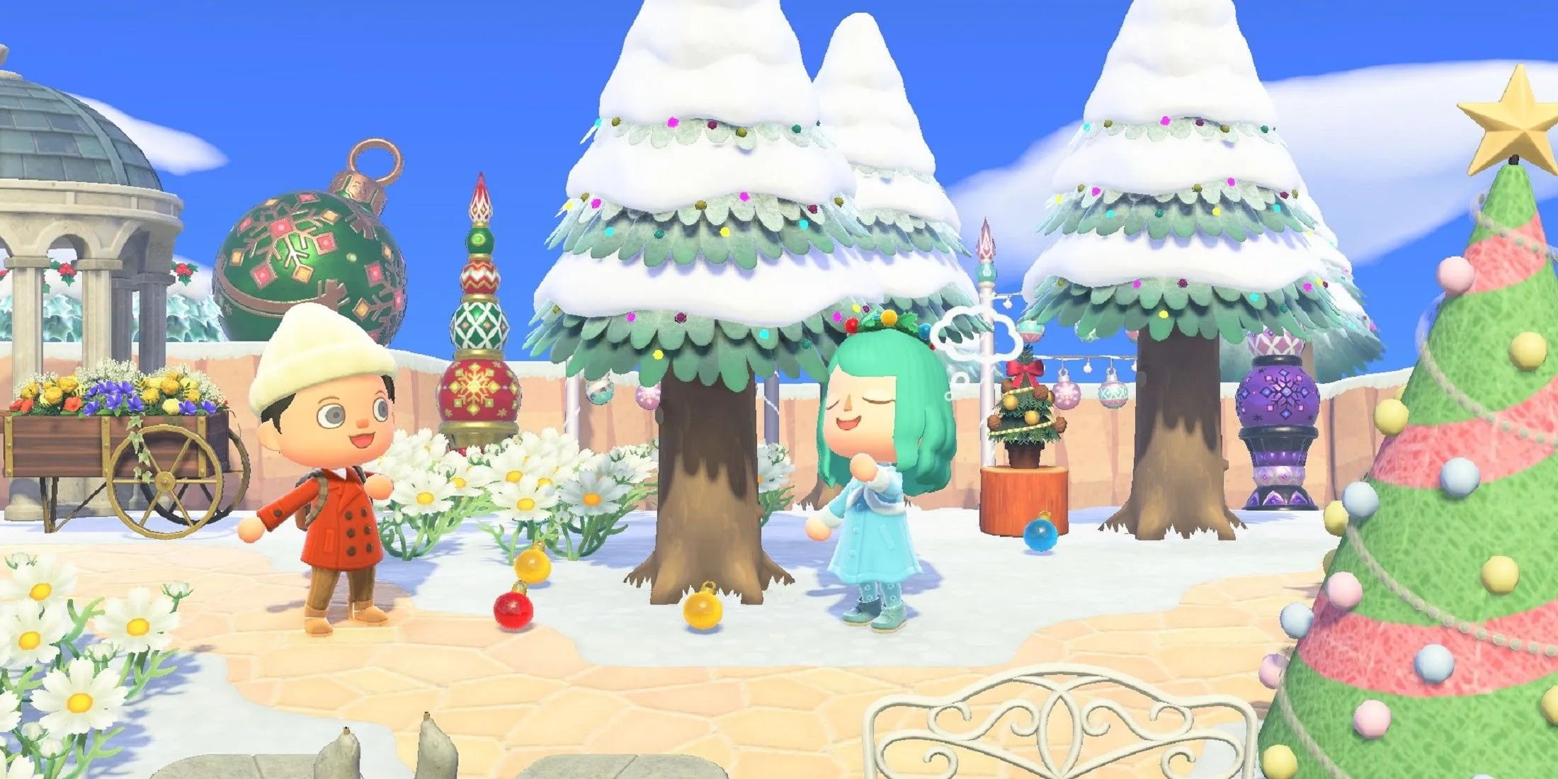 Winterdekorationen in Animal Crossing