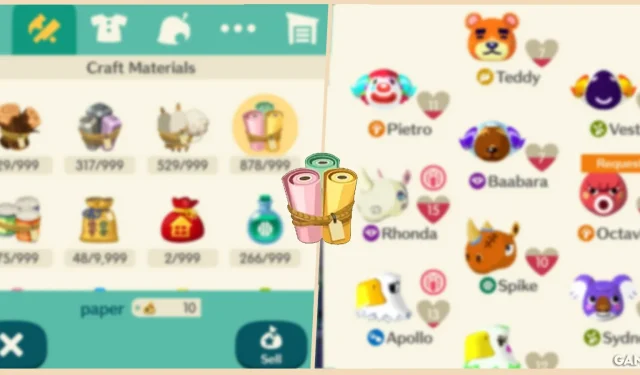 Animal Crossing: Pocket Camp Guide – Tips for Obtaining Paper