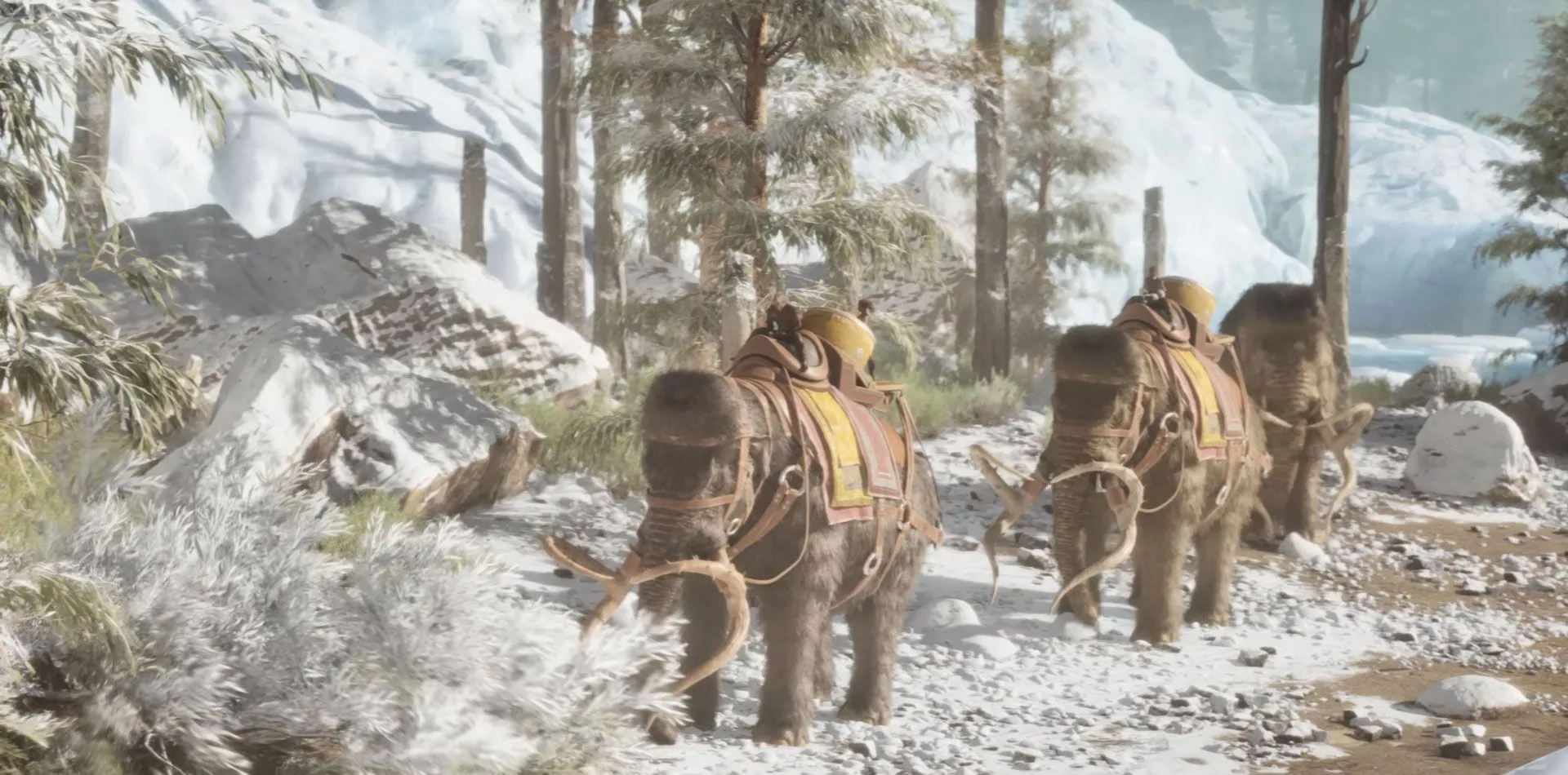 Mammoths walking around in Ark: Survival Ascended