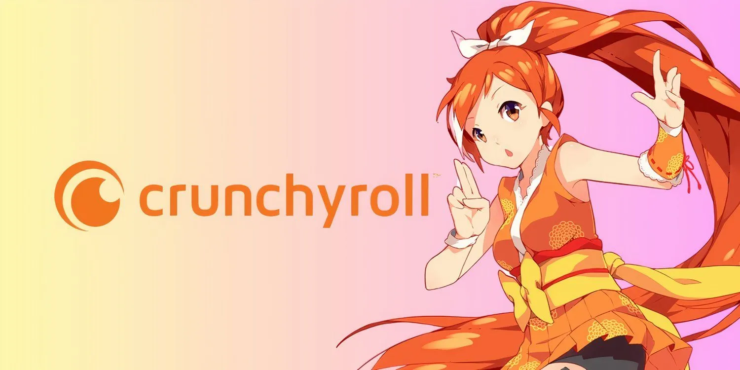 Crunchyroll-Logo vor lebendigem Hintergrund