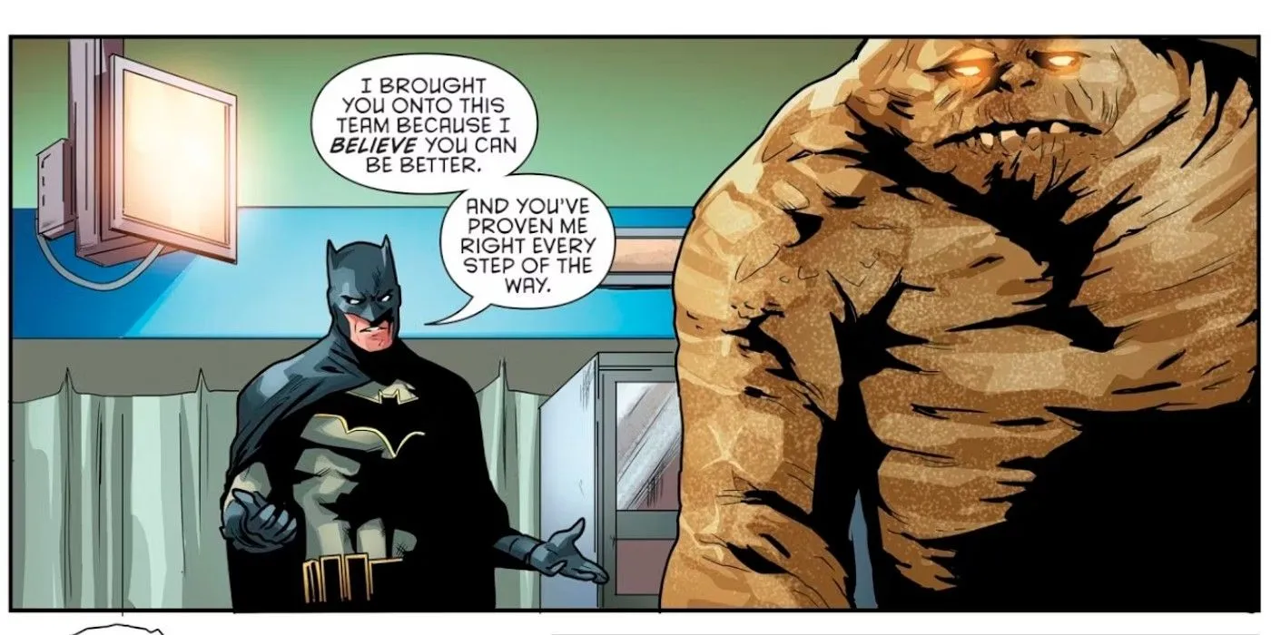 Batman encountering Clayface