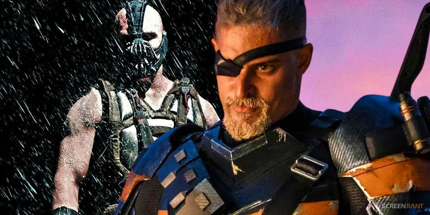 Tom Hardy dans le rôle de Bane et Joe Manganiello dans celui de Deathstroke