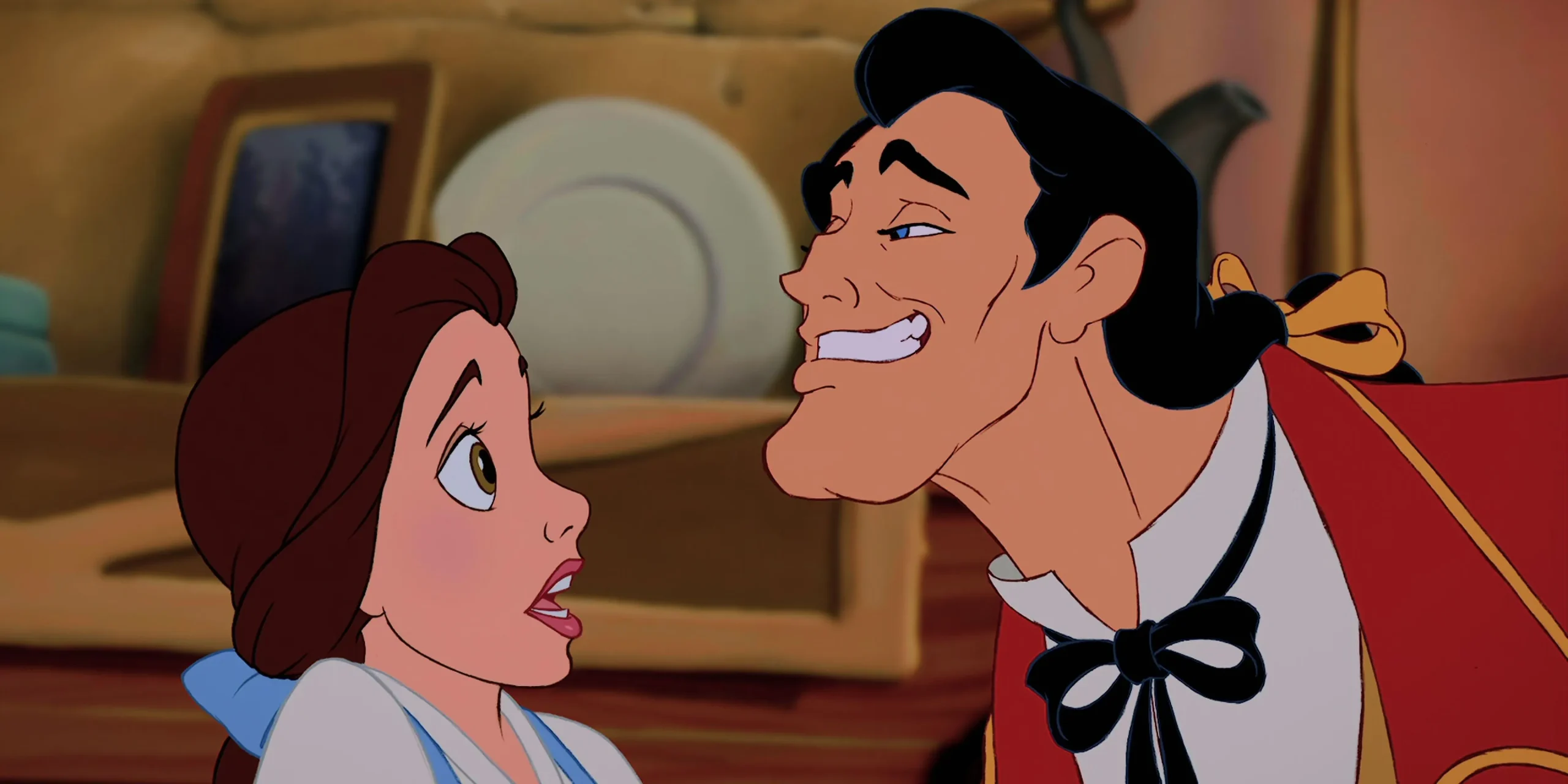 Gaston Propondo Casamento a Bela em A Bela e a Fera da Disney (1991)