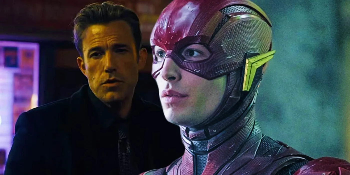 Ben Affleck como Bruce Wayne Batman en The Flash; Ezra Miller como Barry Allen, The Flash en Justice League