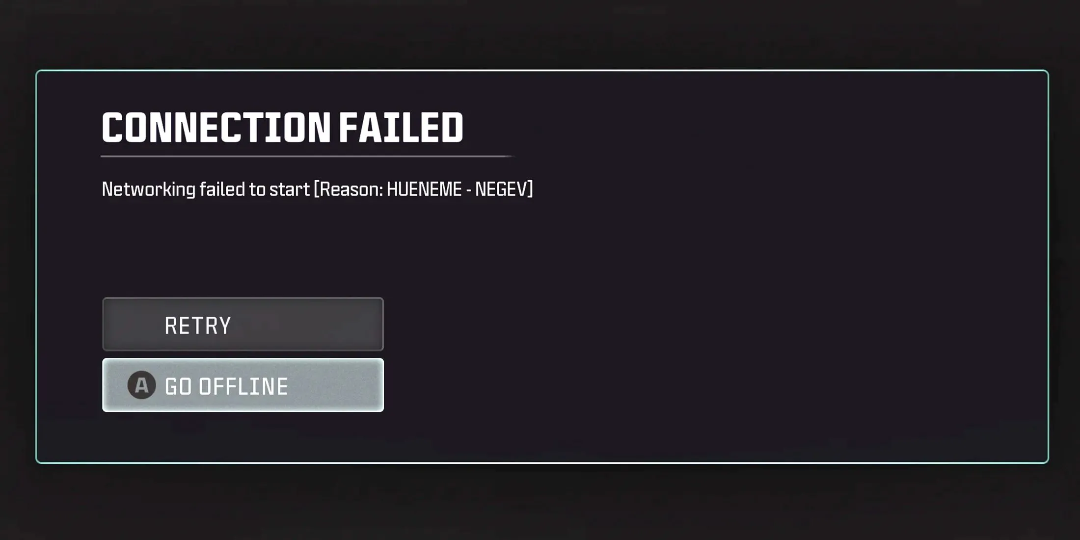 Black Ops 6 Hueneme Negev Error Message