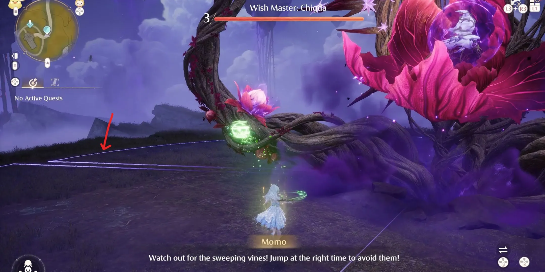 Boss Swinging Vines dans Infinity Nikki