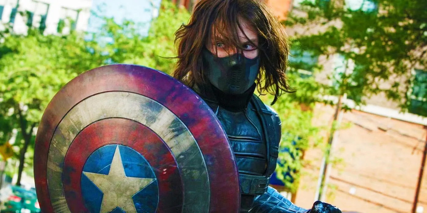 Bucky Barnes mit Captain Americas Schild