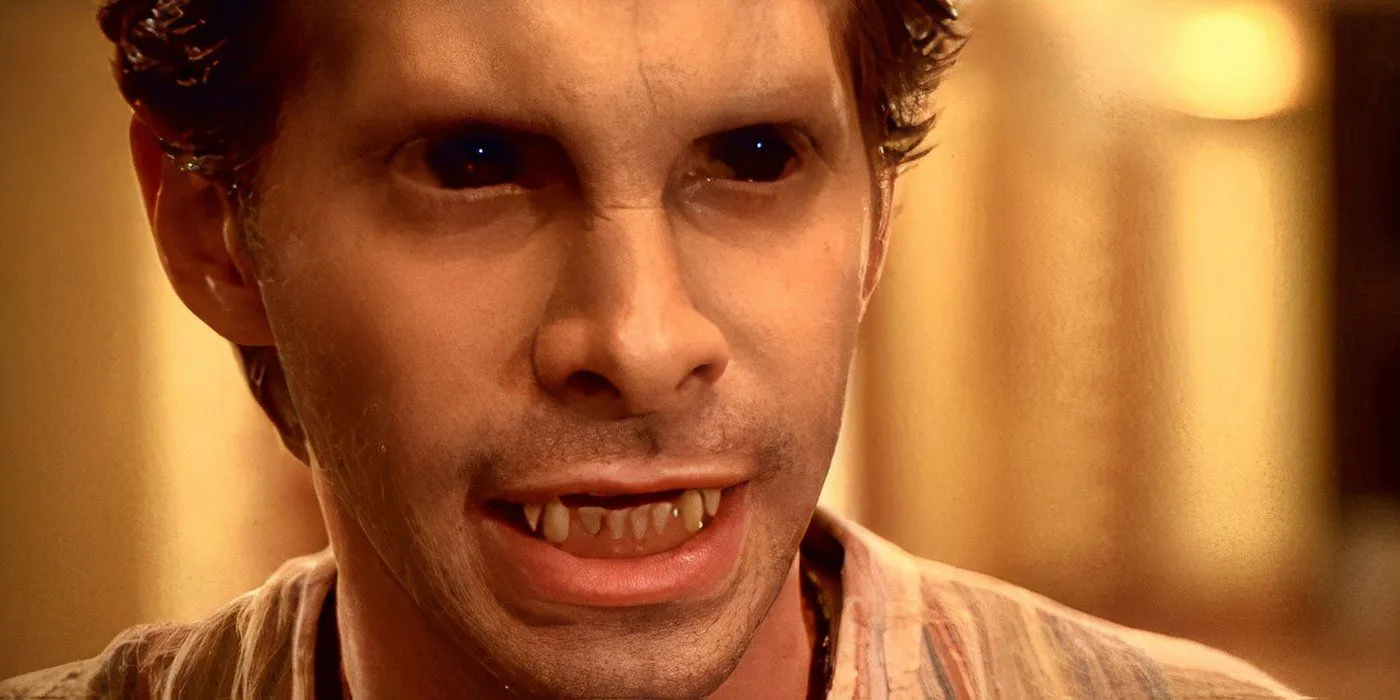 Seth Green se transforma en un hombre lobo y gruñe en Buffy la cazavampiros