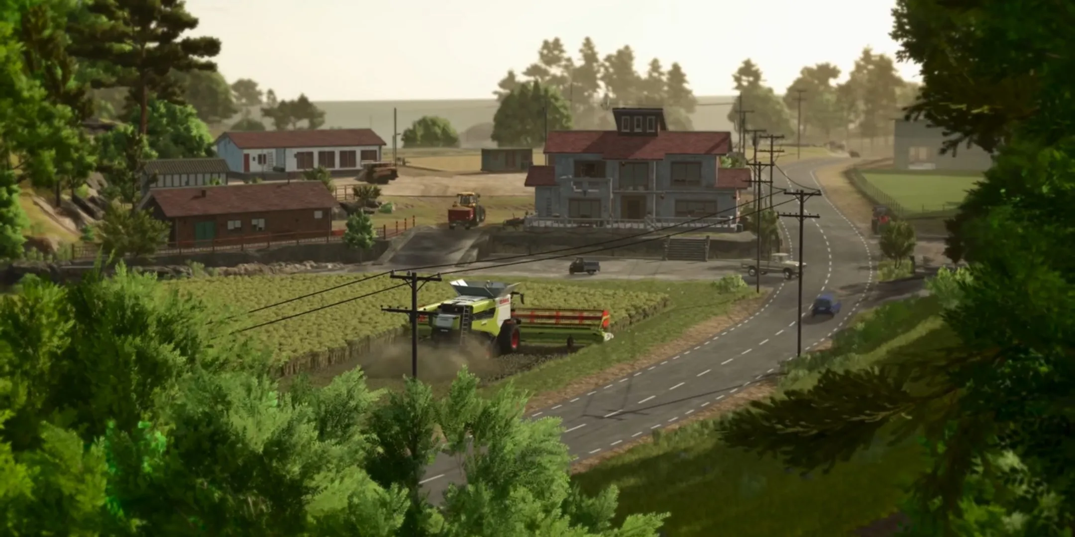 Gebäude und Straßen im Landwirtschafts-Simulator 25