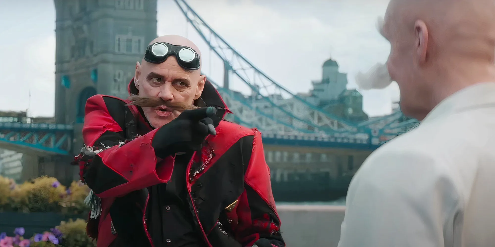 El actor Jim Carrey como el personaje Ivo Robotnik en Sonic the Hedgehog 3.