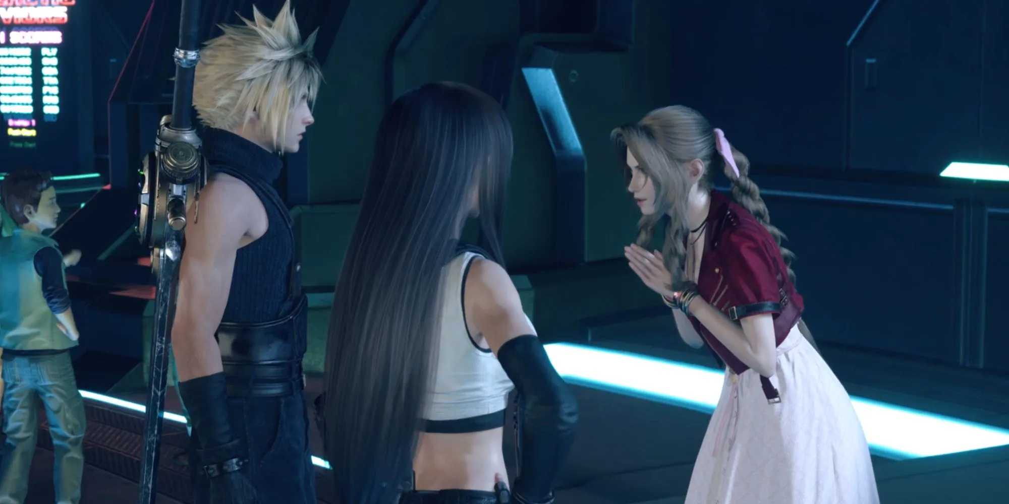 Cloud con Tifa y Aerith en Final Fantasy 7 Rebirth