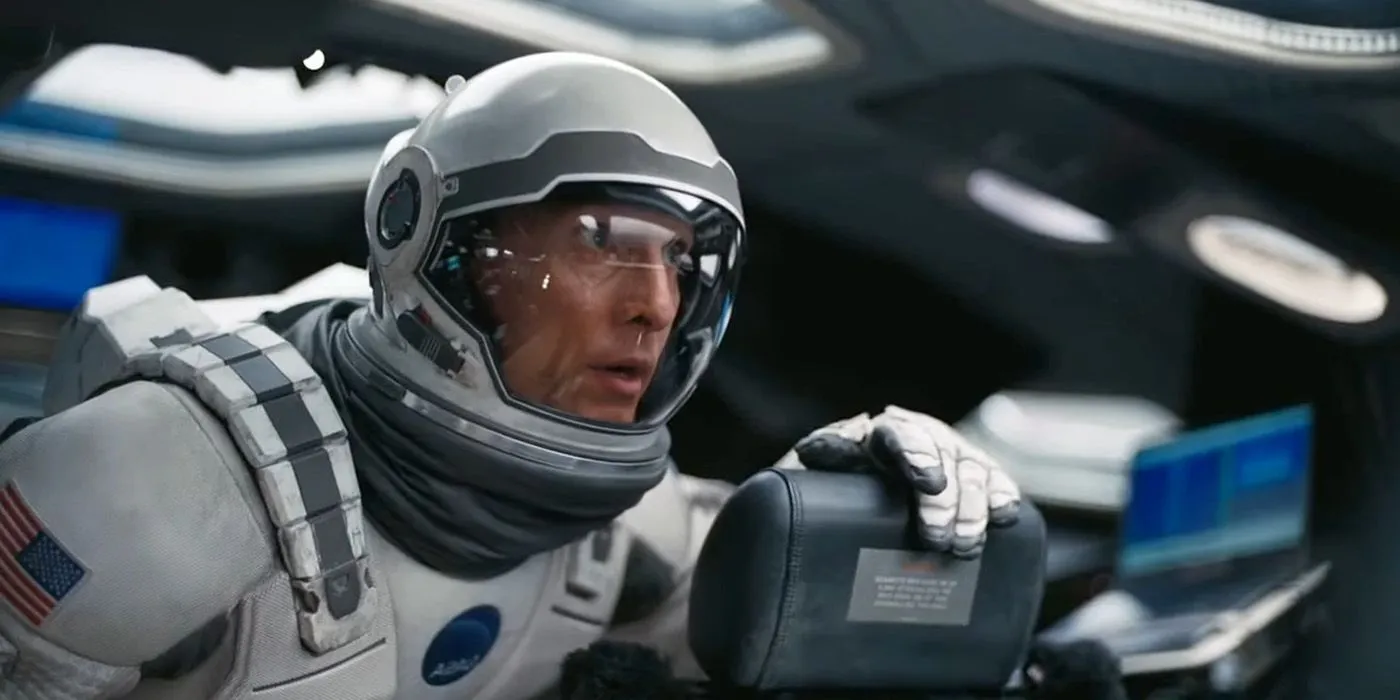 Cooper landing on Miller's Planet in Interstellar