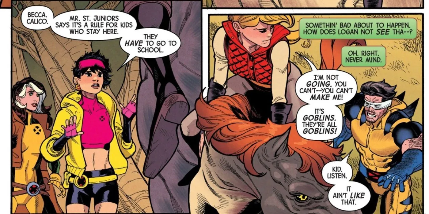 Uncanny X-Men #6; Calico discute com seus companheiros de equipe