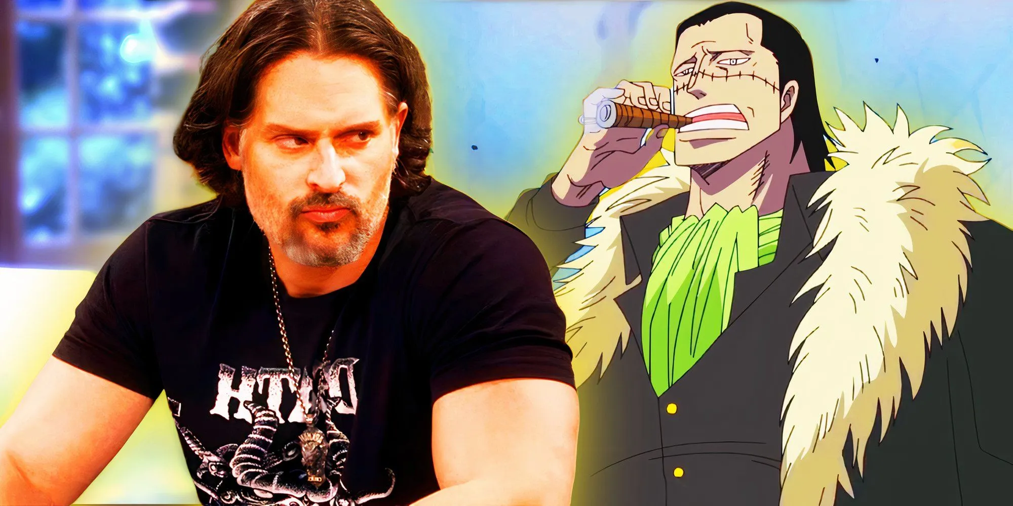 Cocodrilo del anime One Piece y Joe Manganiello de Cómo conocí a vuestra madre.