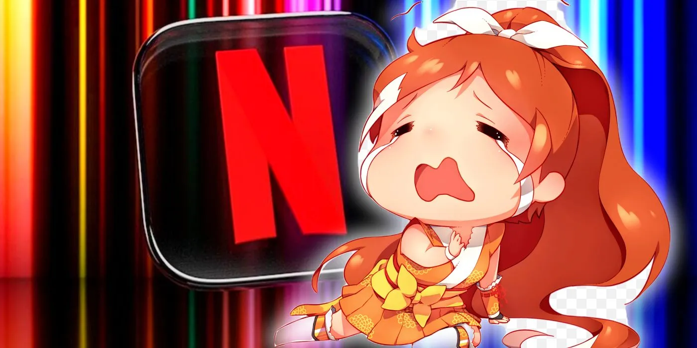 Crunchyroll character in front of the Netflix logo