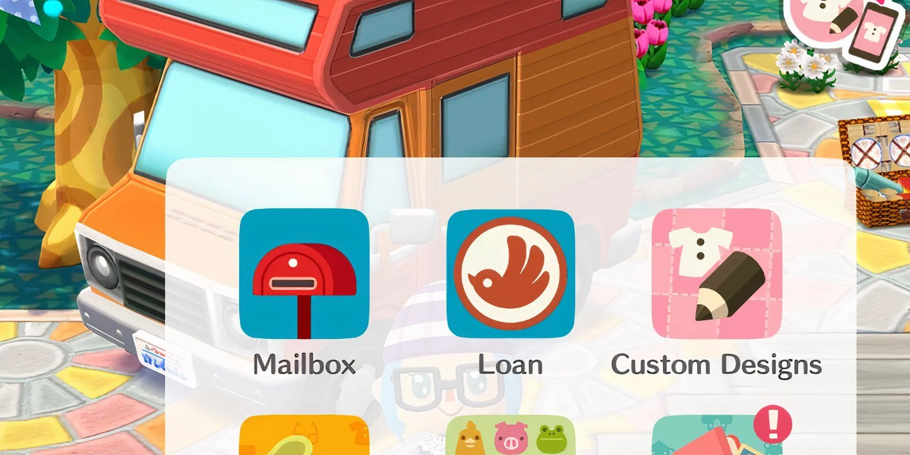 Icono de diseños personalizados en Pocket Camp Complete