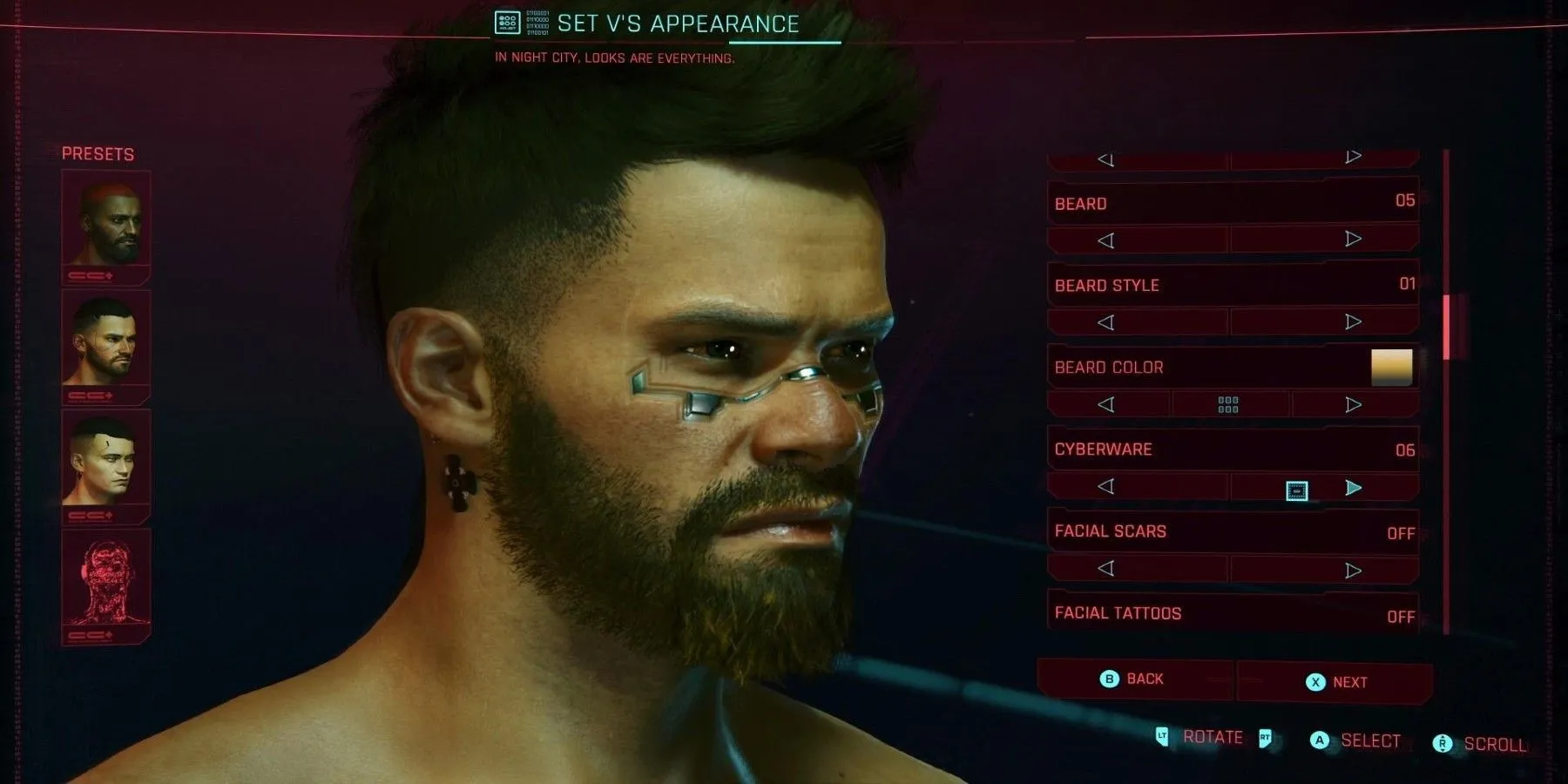 Creazione del personaggio di Cyberpunk 2077