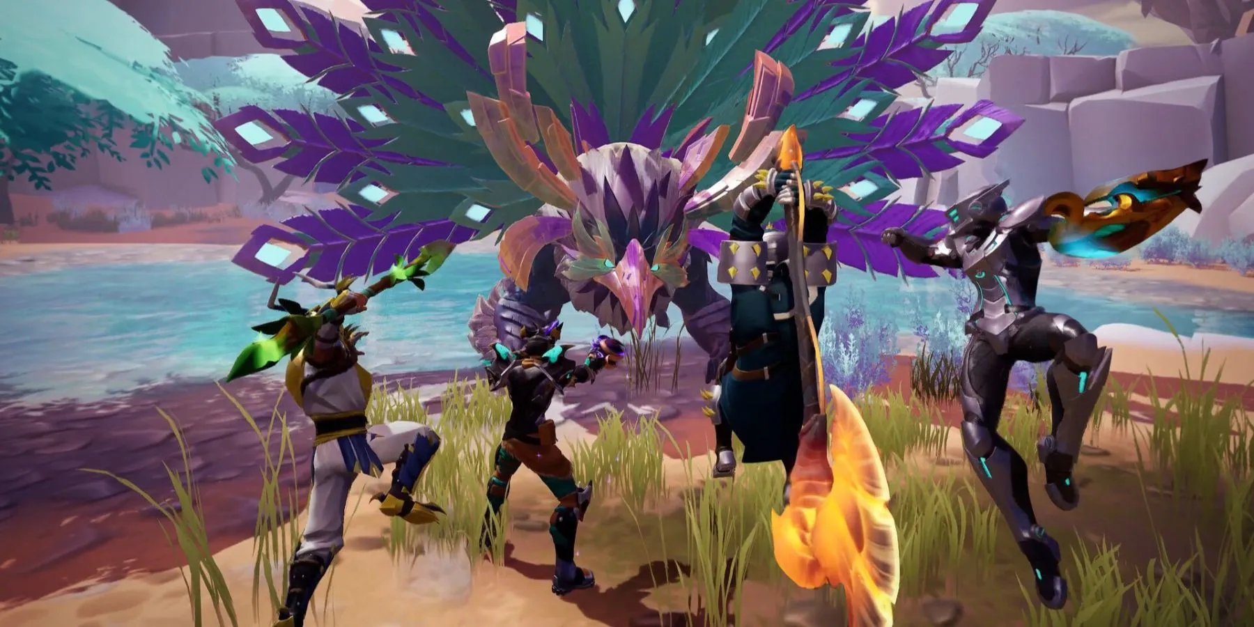 Tueurs combattant Behemoth dans Dauntless