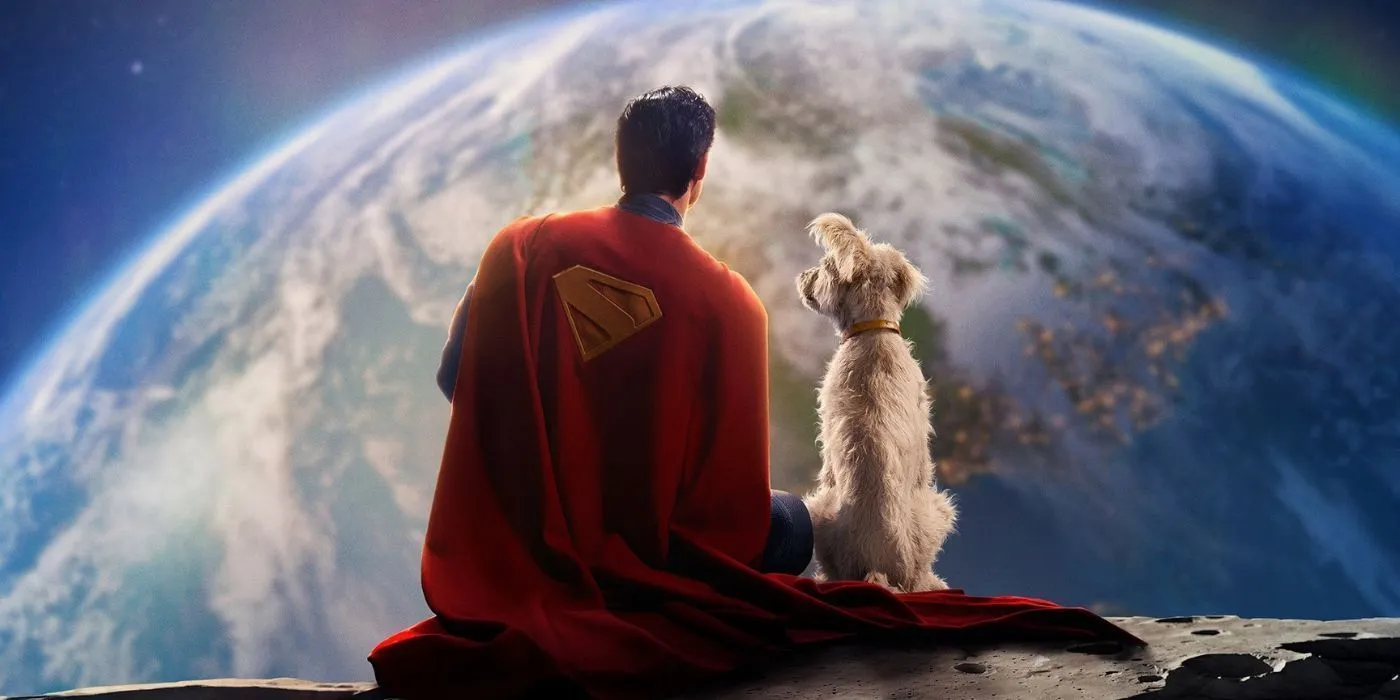 David Corenswet como Superman con Krypto