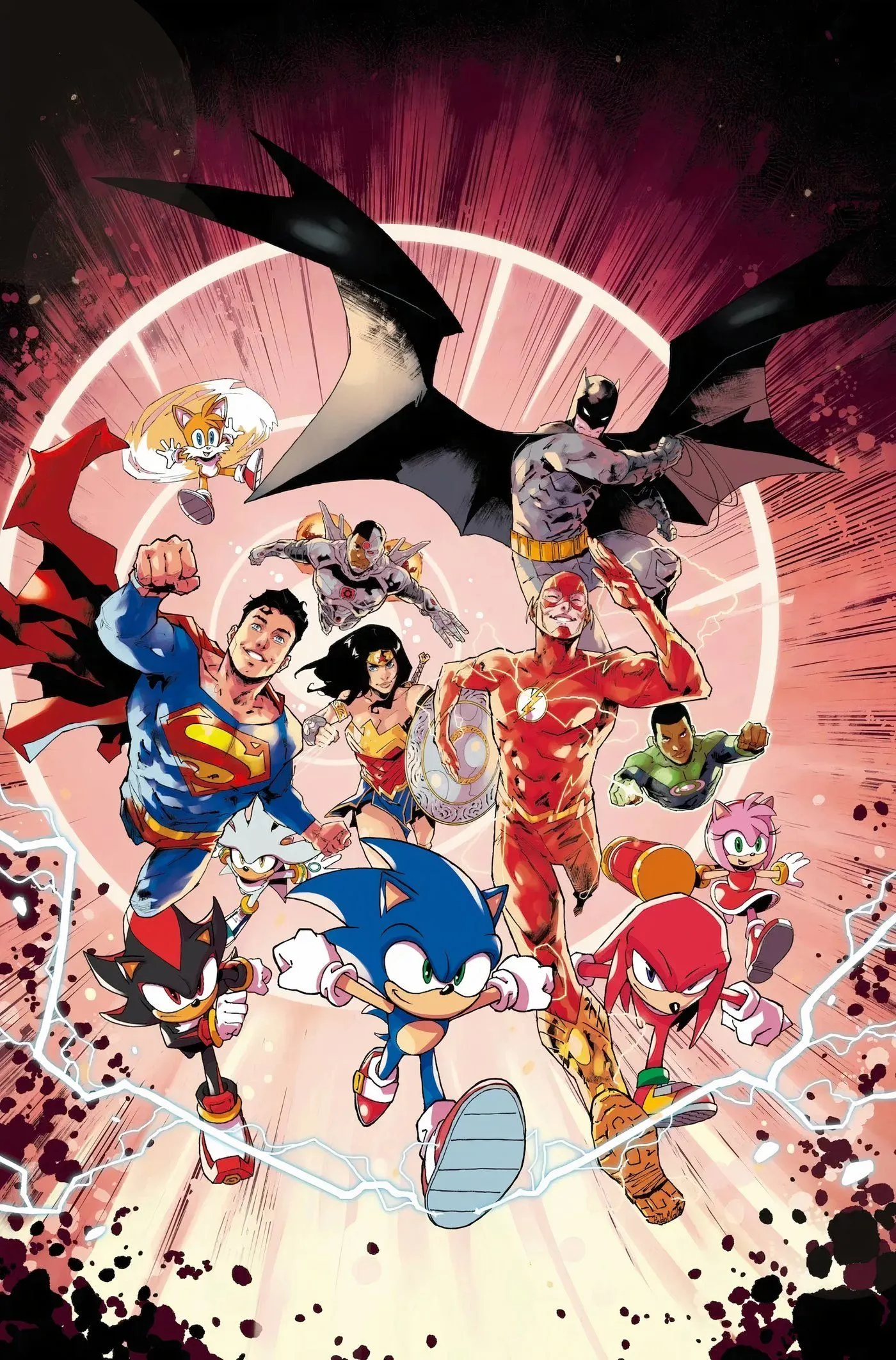 Portada principal de DC x Sonic the Hedgehog #1