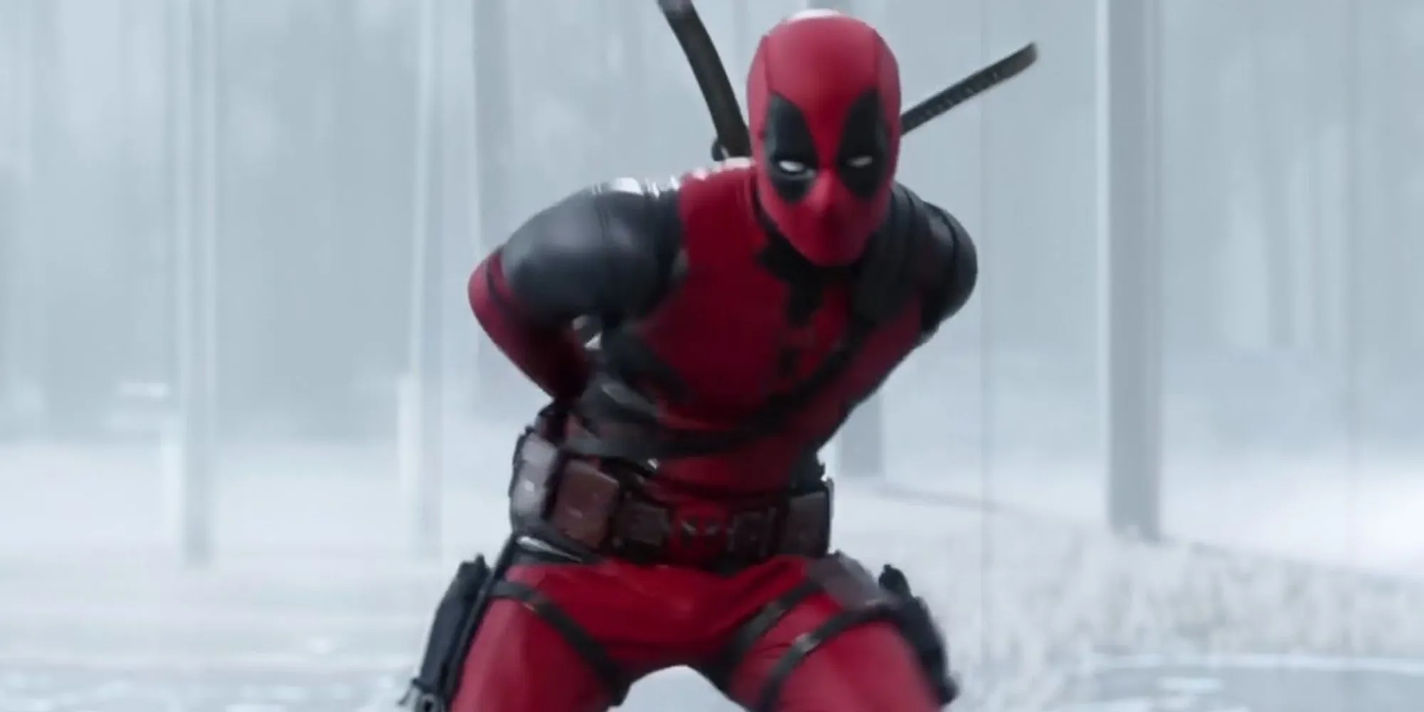 Deadpool dancing in the woods in Deadpool and Wolverine