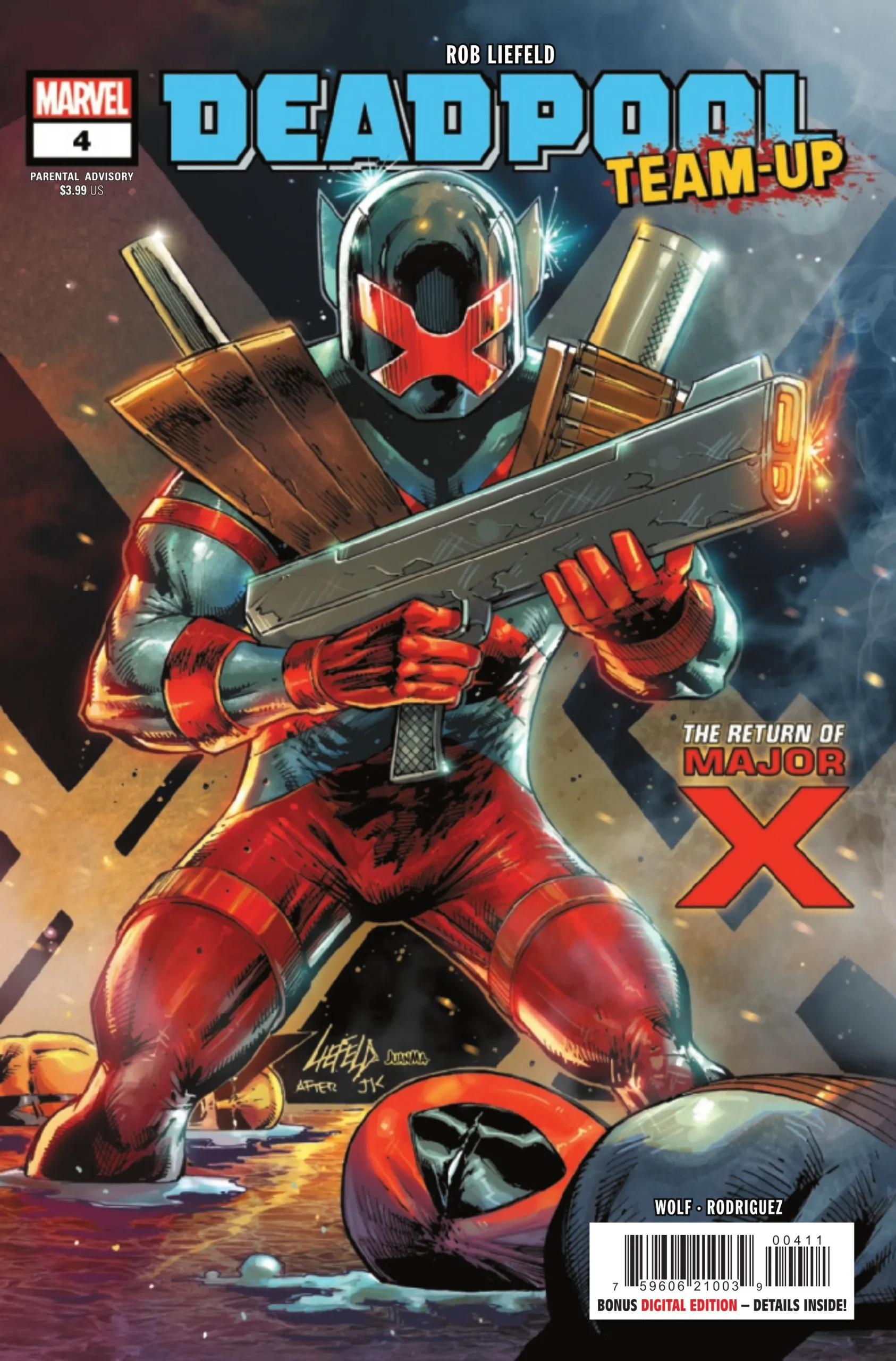 Major X se tient au-dessus de Deadpool