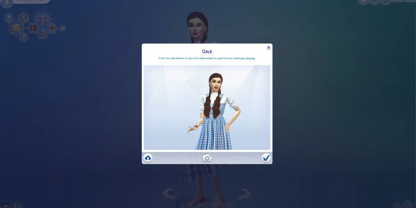 Dorothy Gale posiert in Sims 4