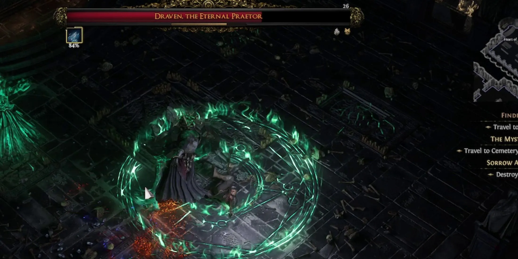 Draven invocando Asinia em Path of Exile 2