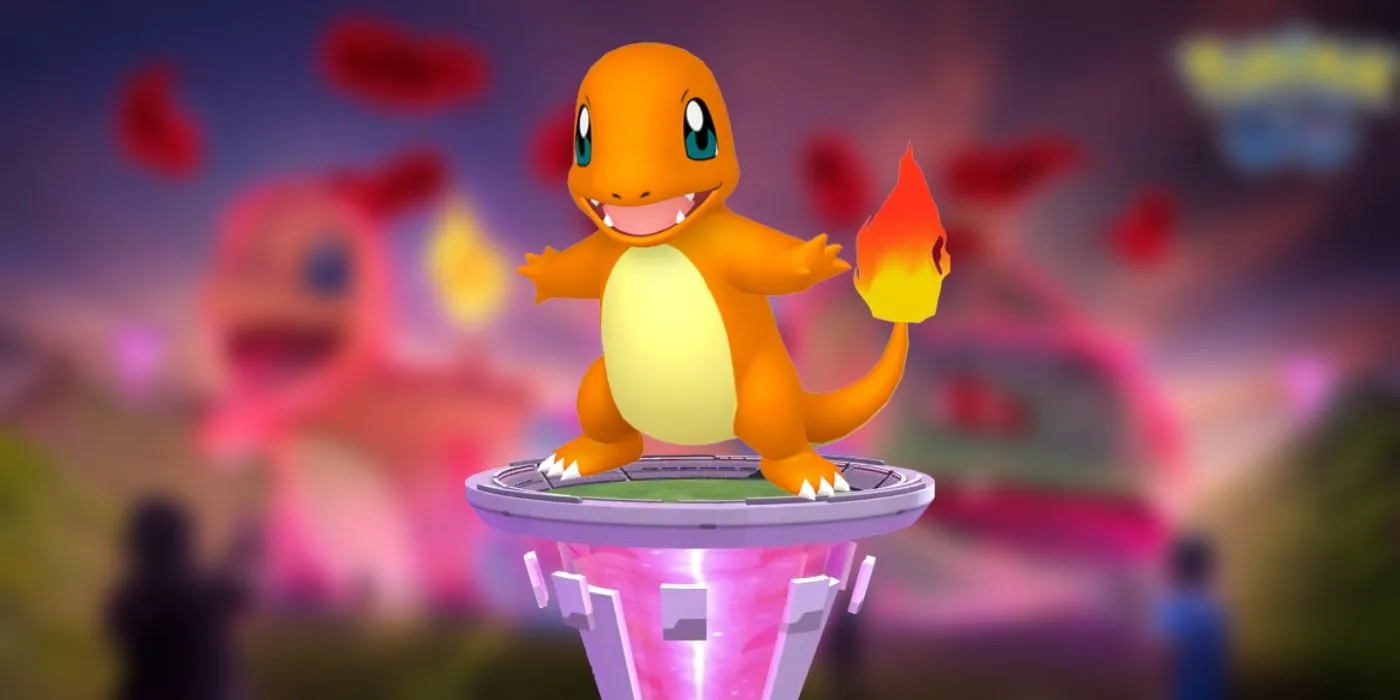 Charmander in Dynamax battle from Pokémon GO