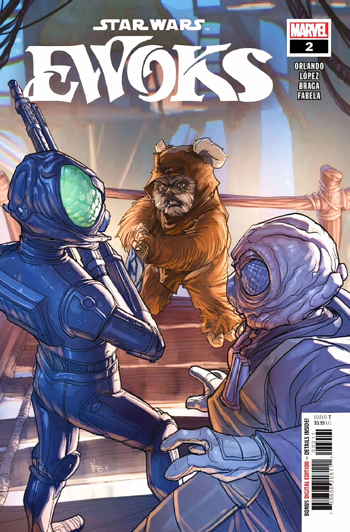 Cobertura principal dos Ewoks #2, Wicket segura 4-LOM e Zuckuss na ponta da lança