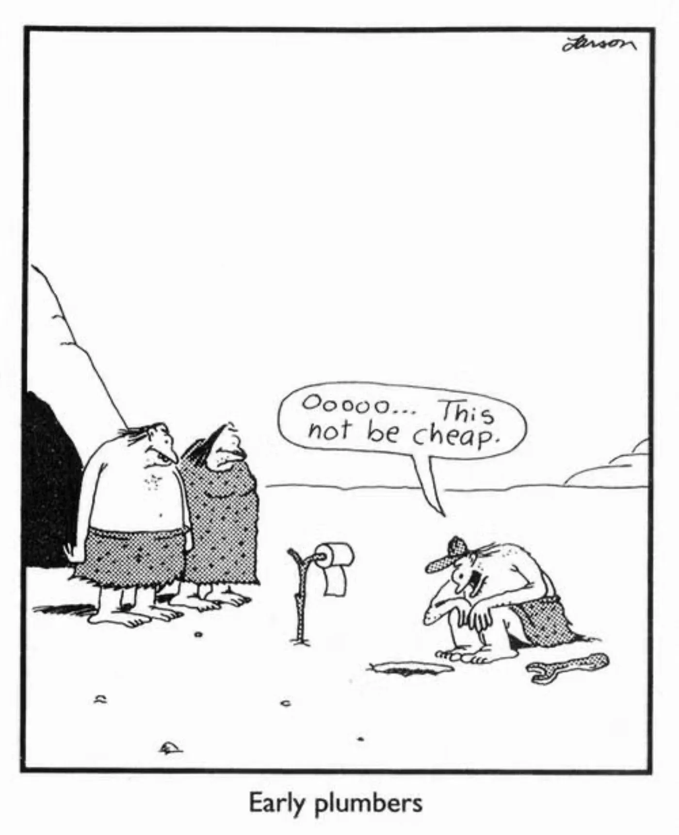 Far Side-Comic über Höhlenmenschen-Dating