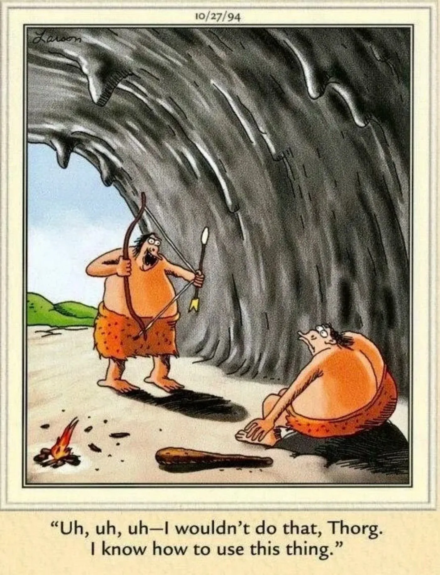 Far Side Höhlenmensch-Kampfcomic