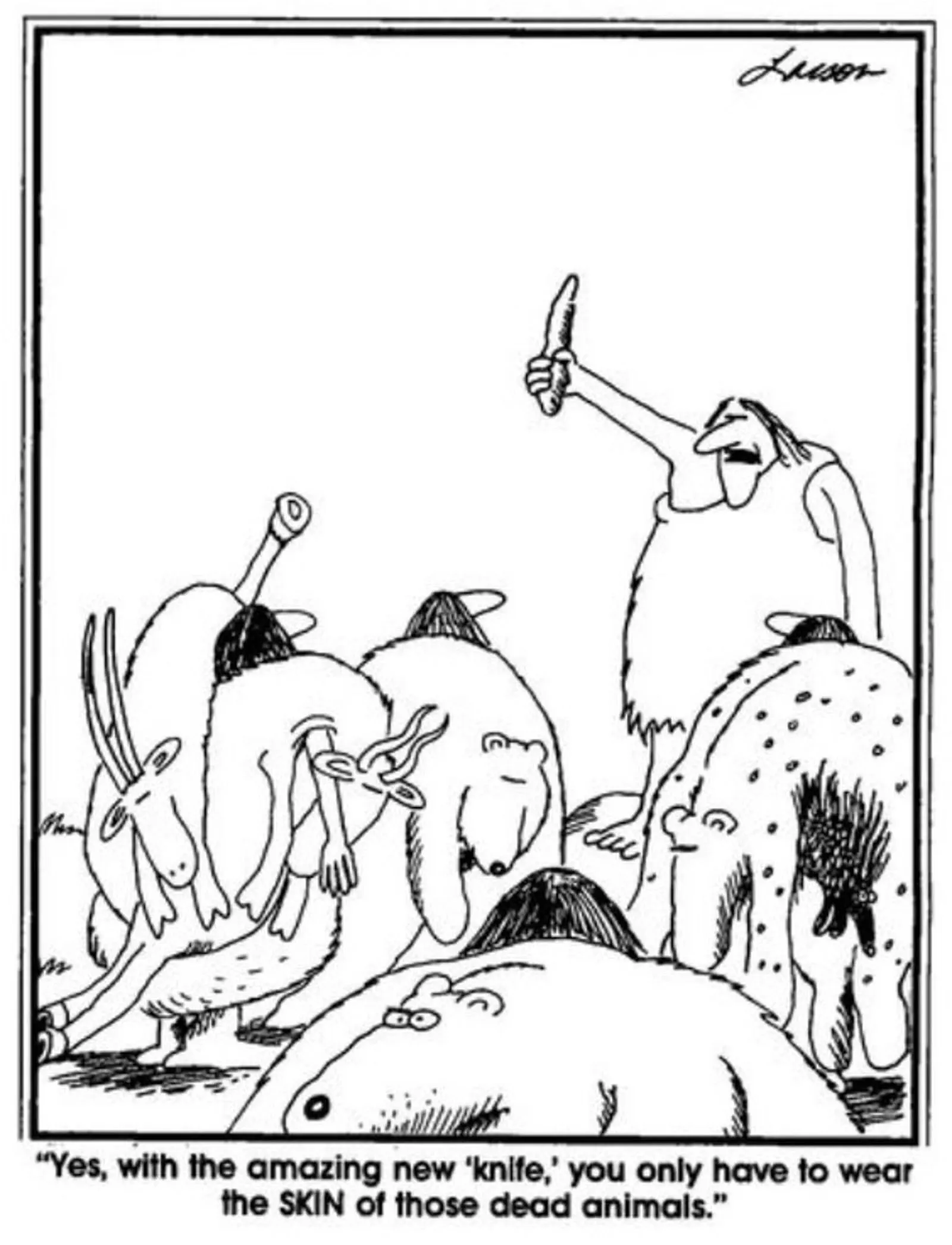 Far Side-Comic über Kleidungserfindungen