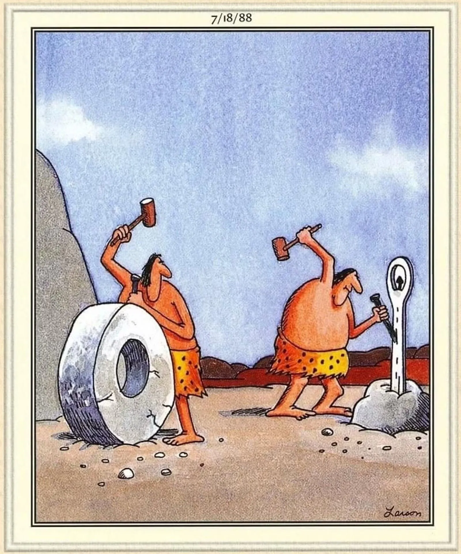 Far Side-Comic zur Erfindung der Parkuhr