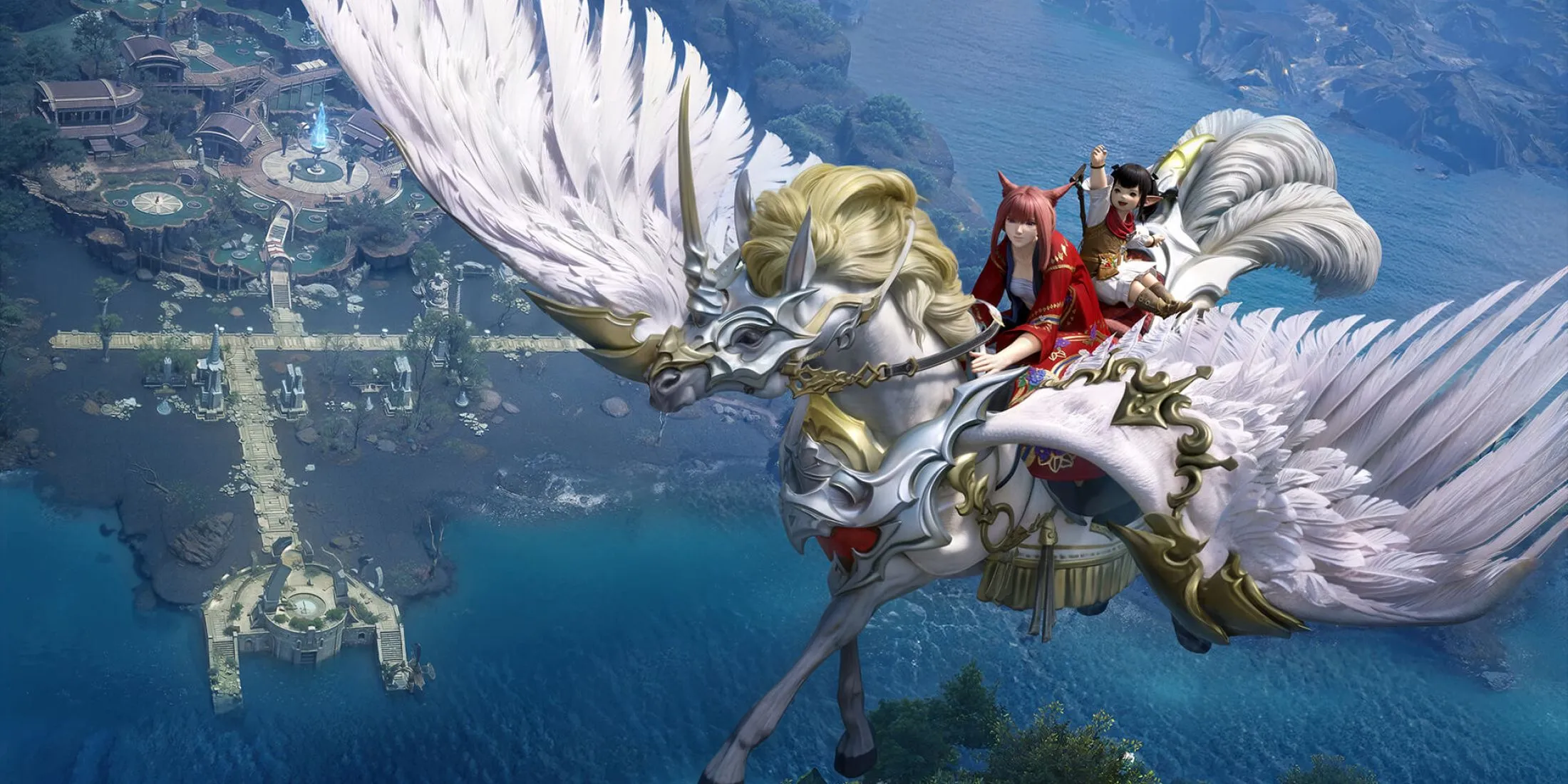 Pegaso volador en Final Fantasy 14 Mobile